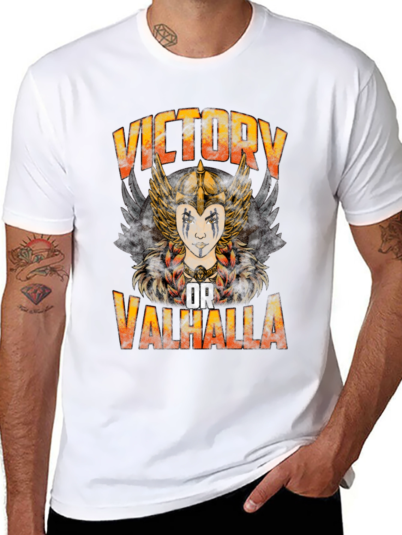 Victory or Valhalla Viking Graphic T-Shirt