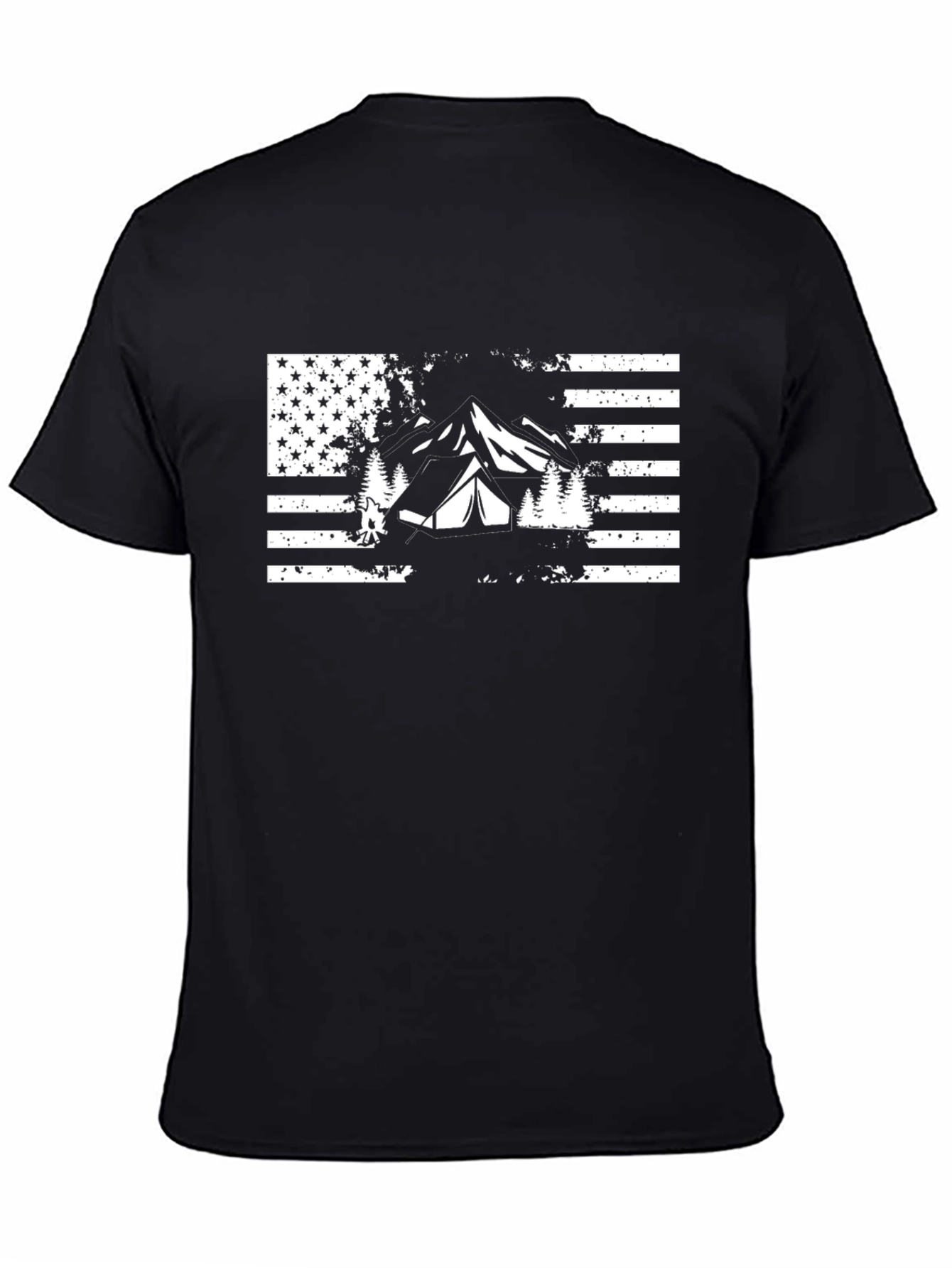 American Flag Camping T-Shirt