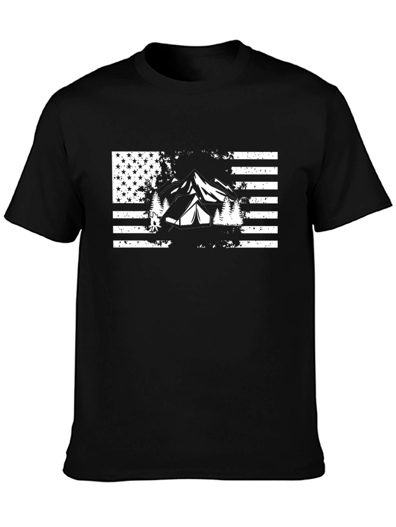 American Flag Camping T-Shirt