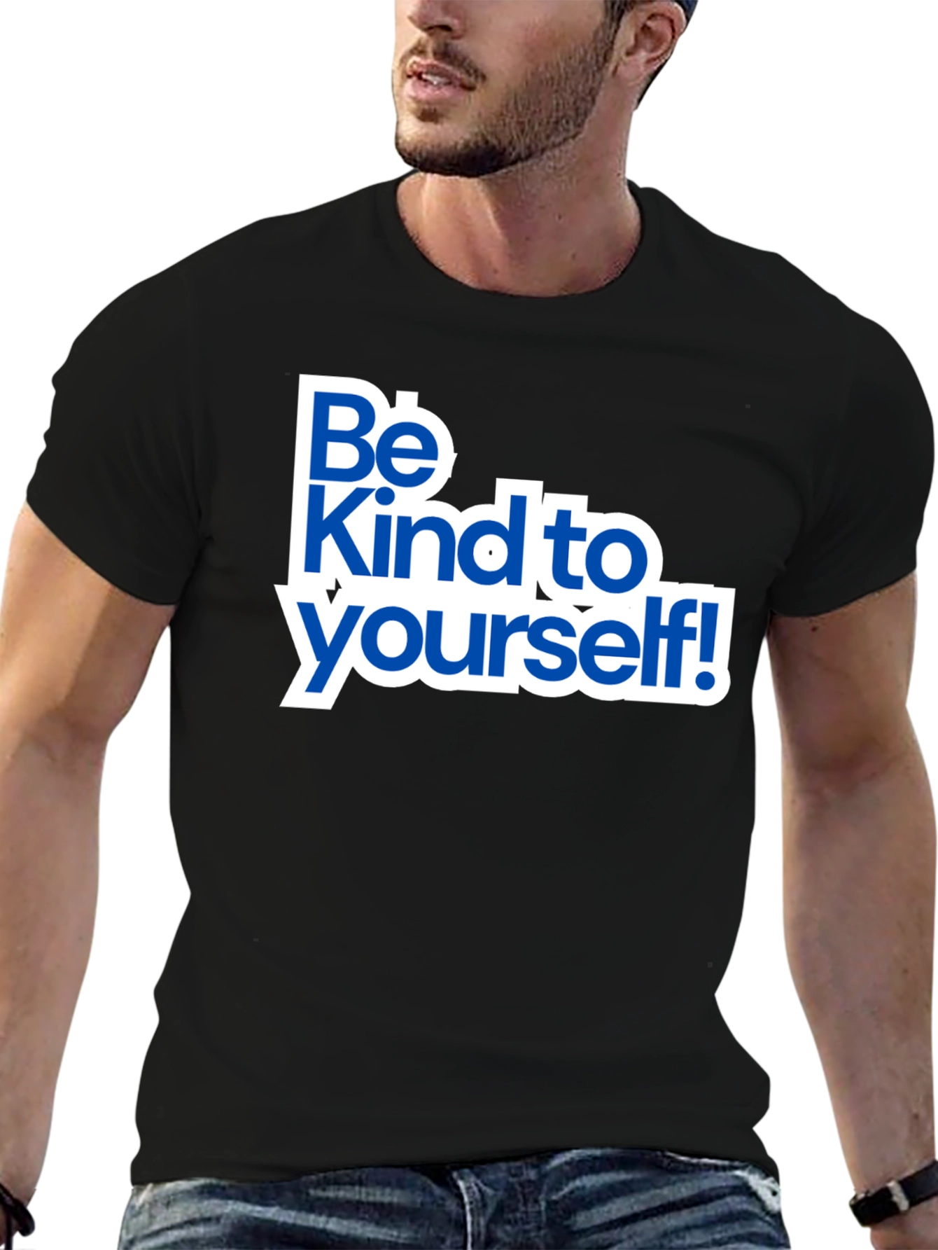 Be Kind To Yourself Black Graphic T-Shirt