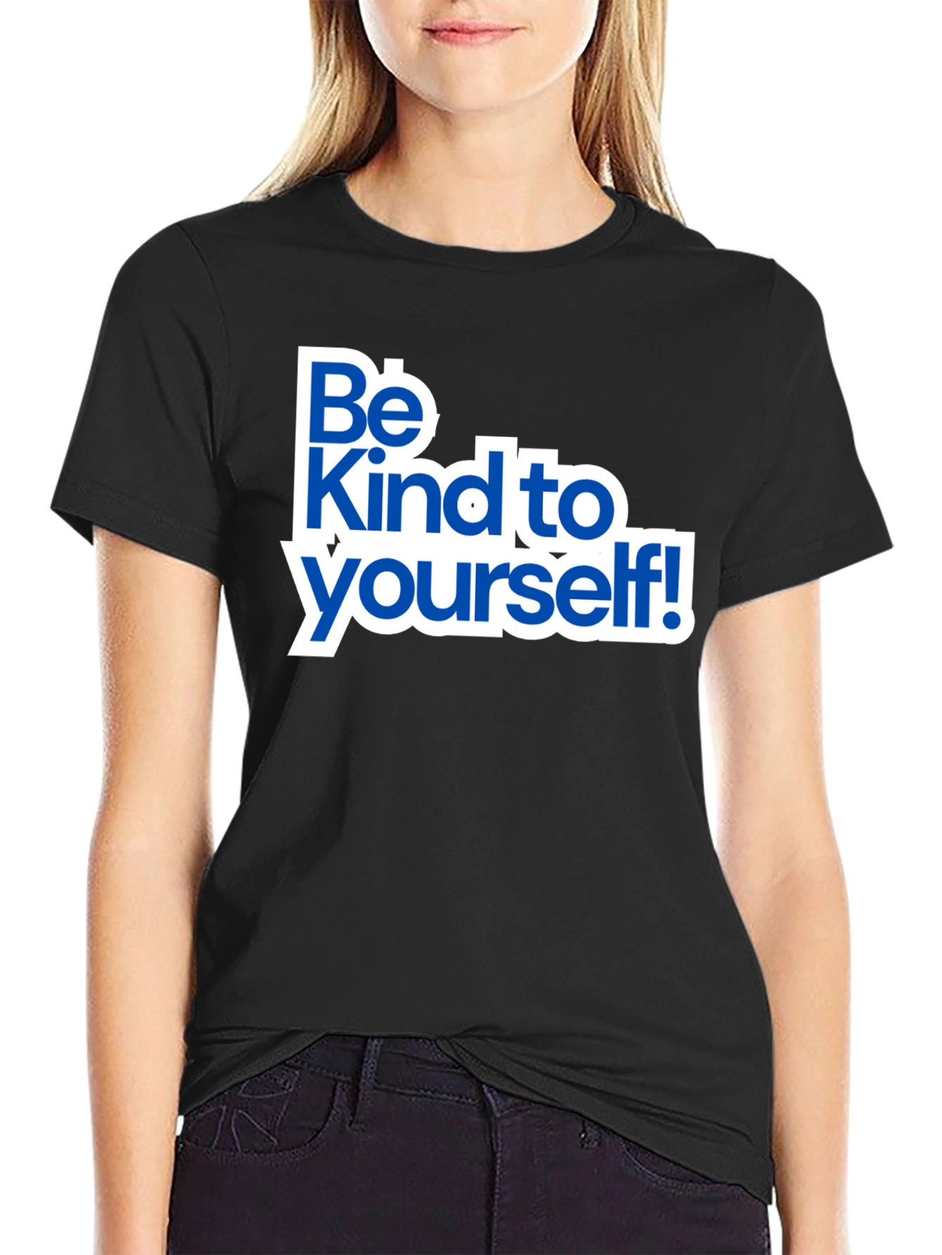Be Kind To Yourself Black Graphic T-Shirt
