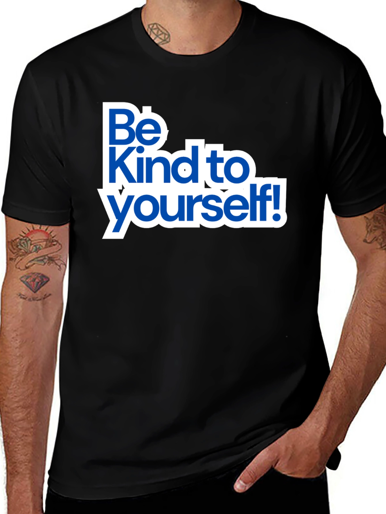 Be Kind To Yourself Black Graphic T-Shirt