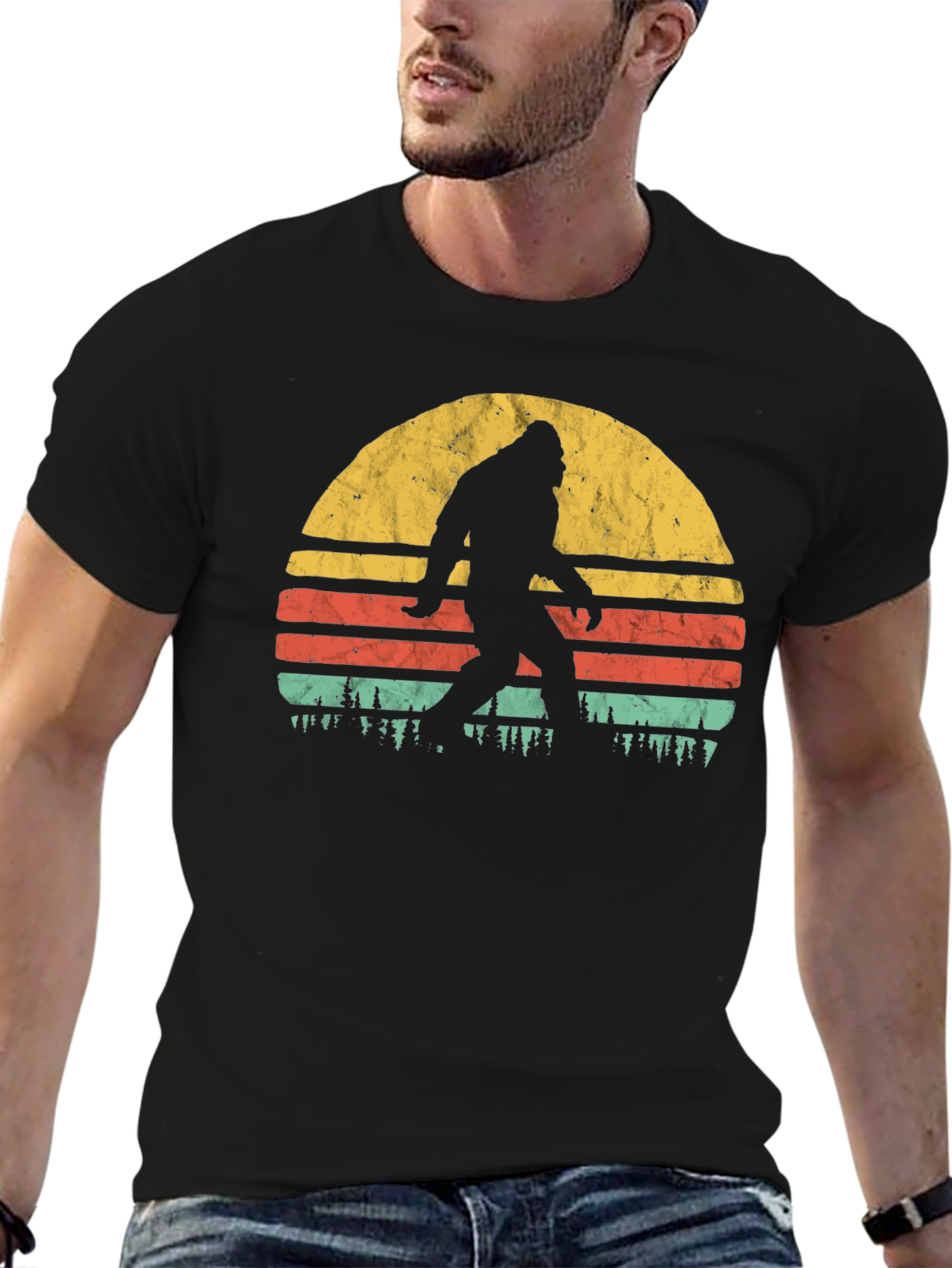 Bigfoot Sunset Graphic T-Shirt - Cryptozoology Apparel