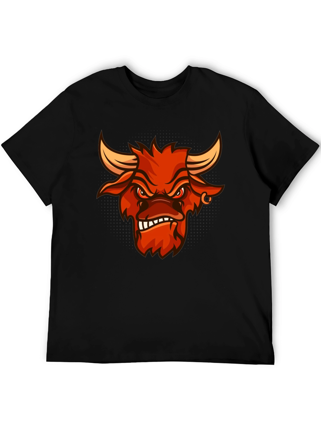 Angry Bull Graphic Tee - Black Cotton T-Shirt