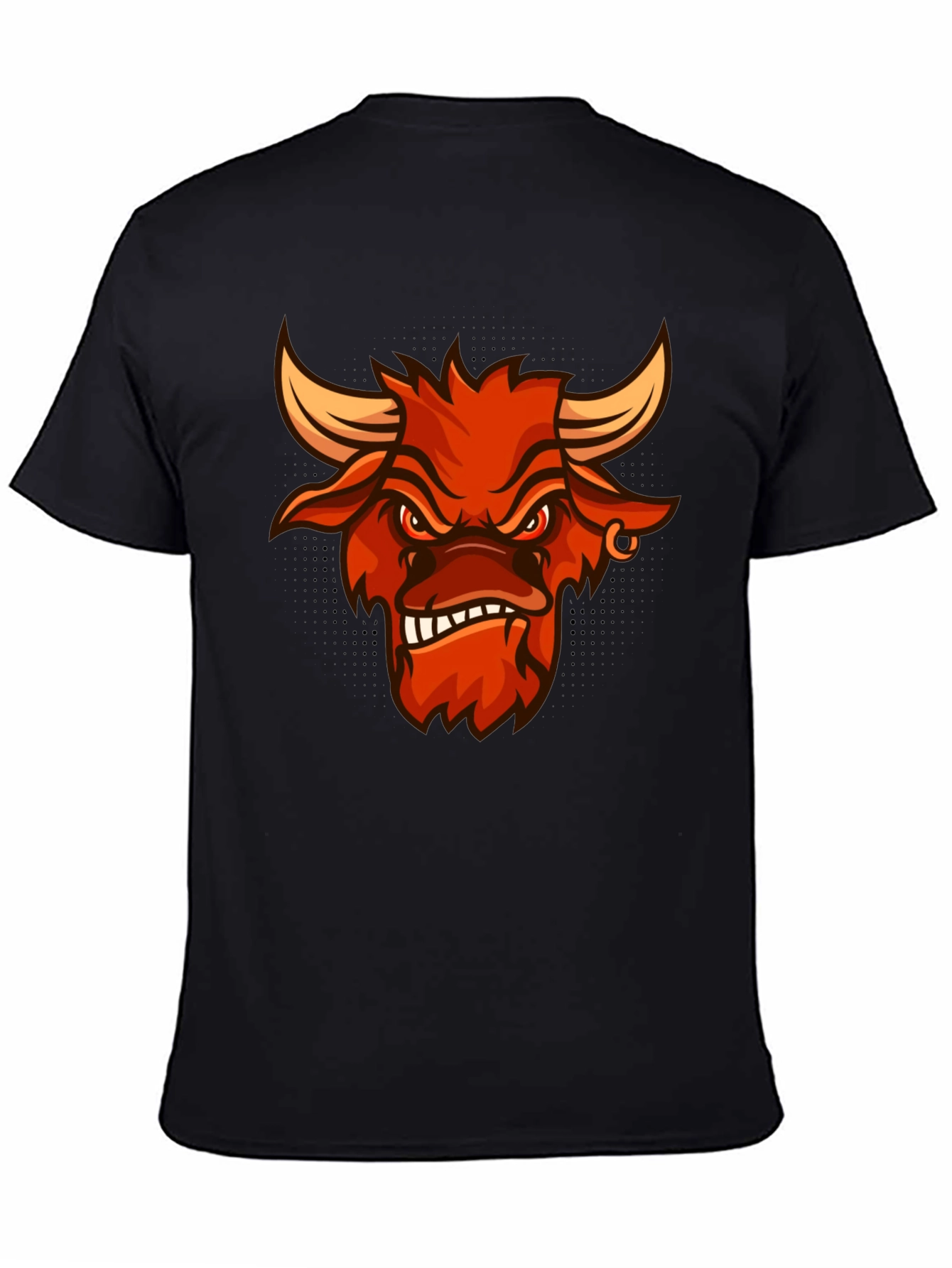 Angry Bull Graphic Tee - Black Cotton T-Shirt