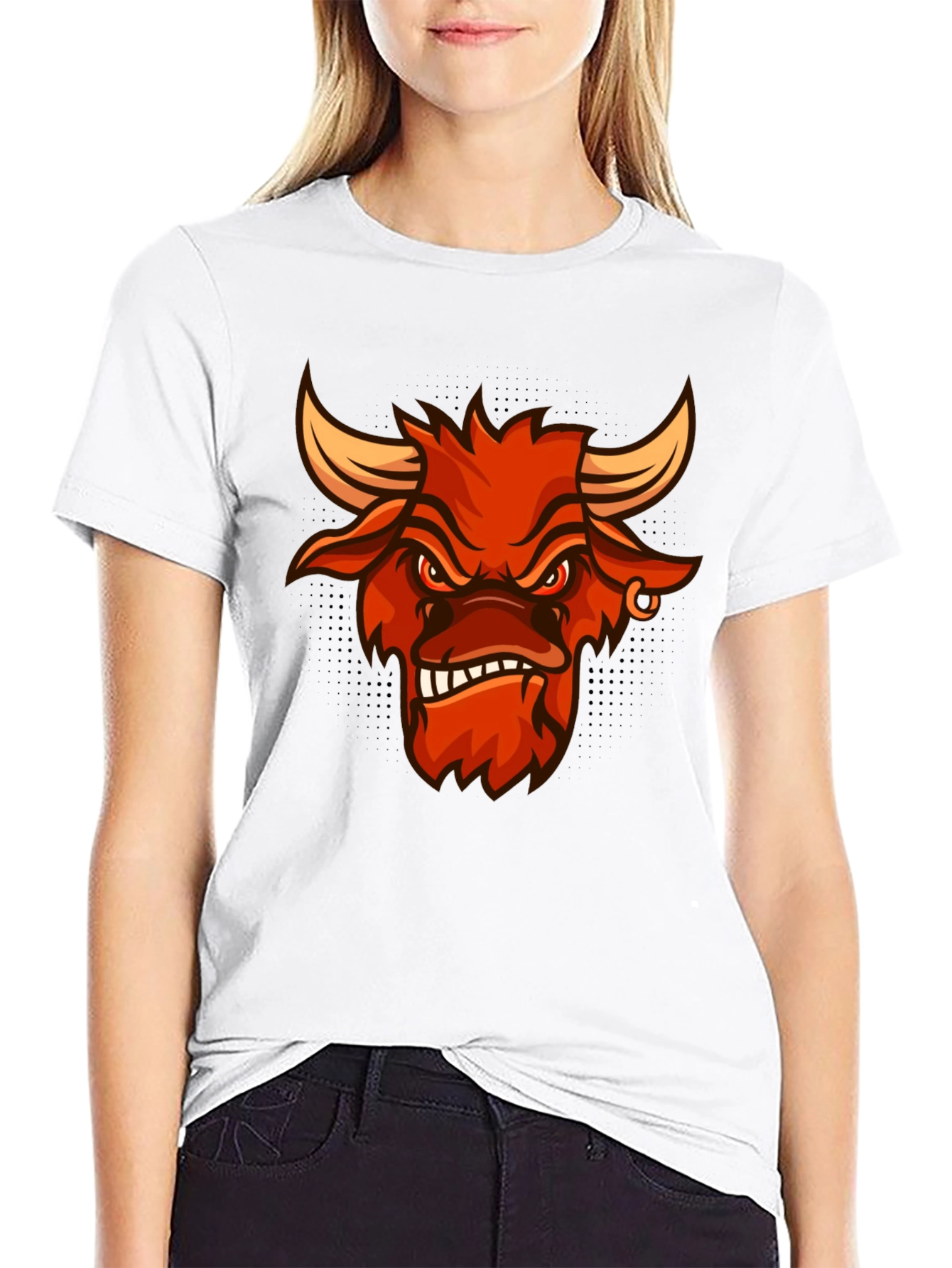 Angry Bull Graphic Tee - Black Cotton T-Shirt