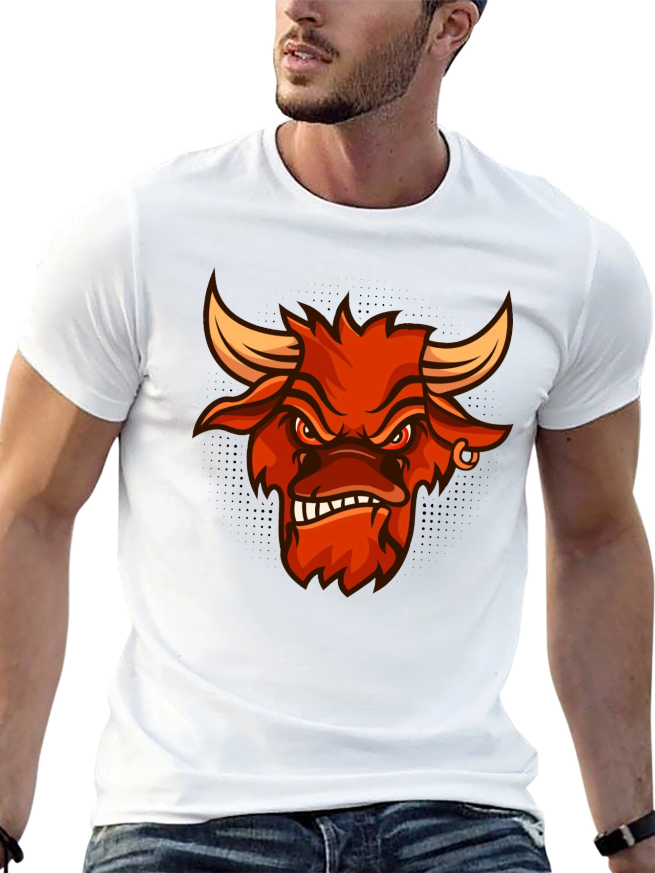 Angry Bull Graphic Tee - Black Cotton T-Shirt