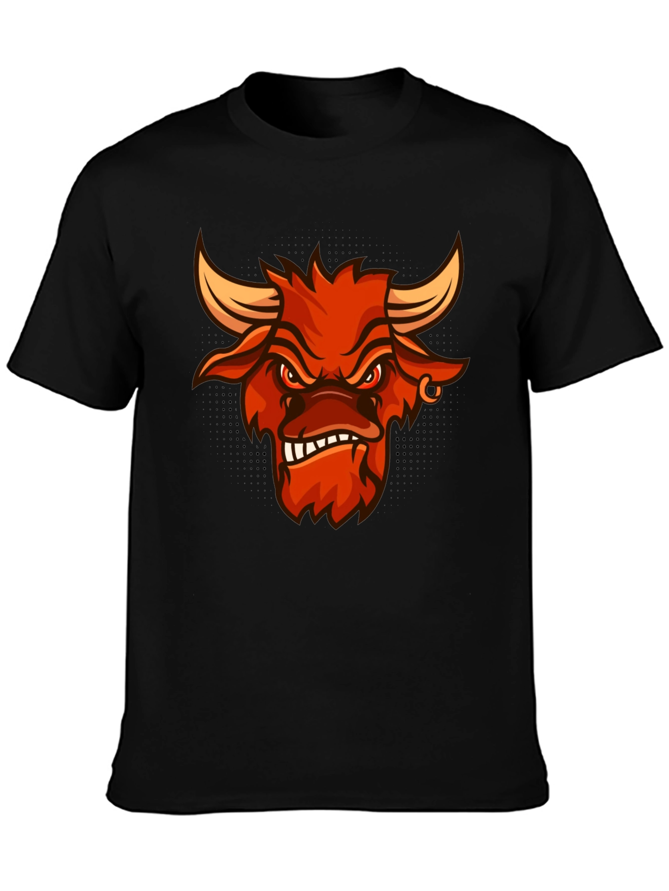 Angry Bull Graphic Tee - Black Cotton T-Shirt