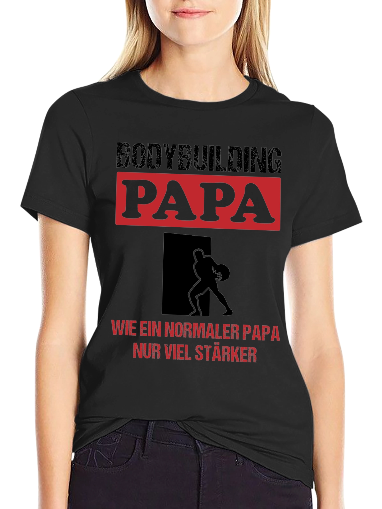Bodybuilding Papa T-Shirt - Strong Dad Edition