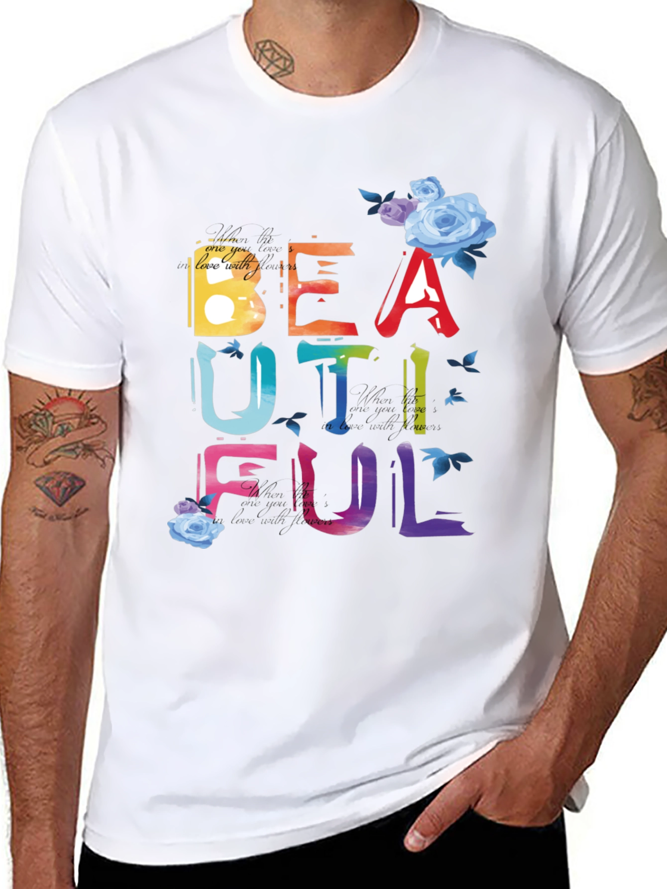 Beautiful Graphic Tee - Stylish Cotton Blend Shirt
