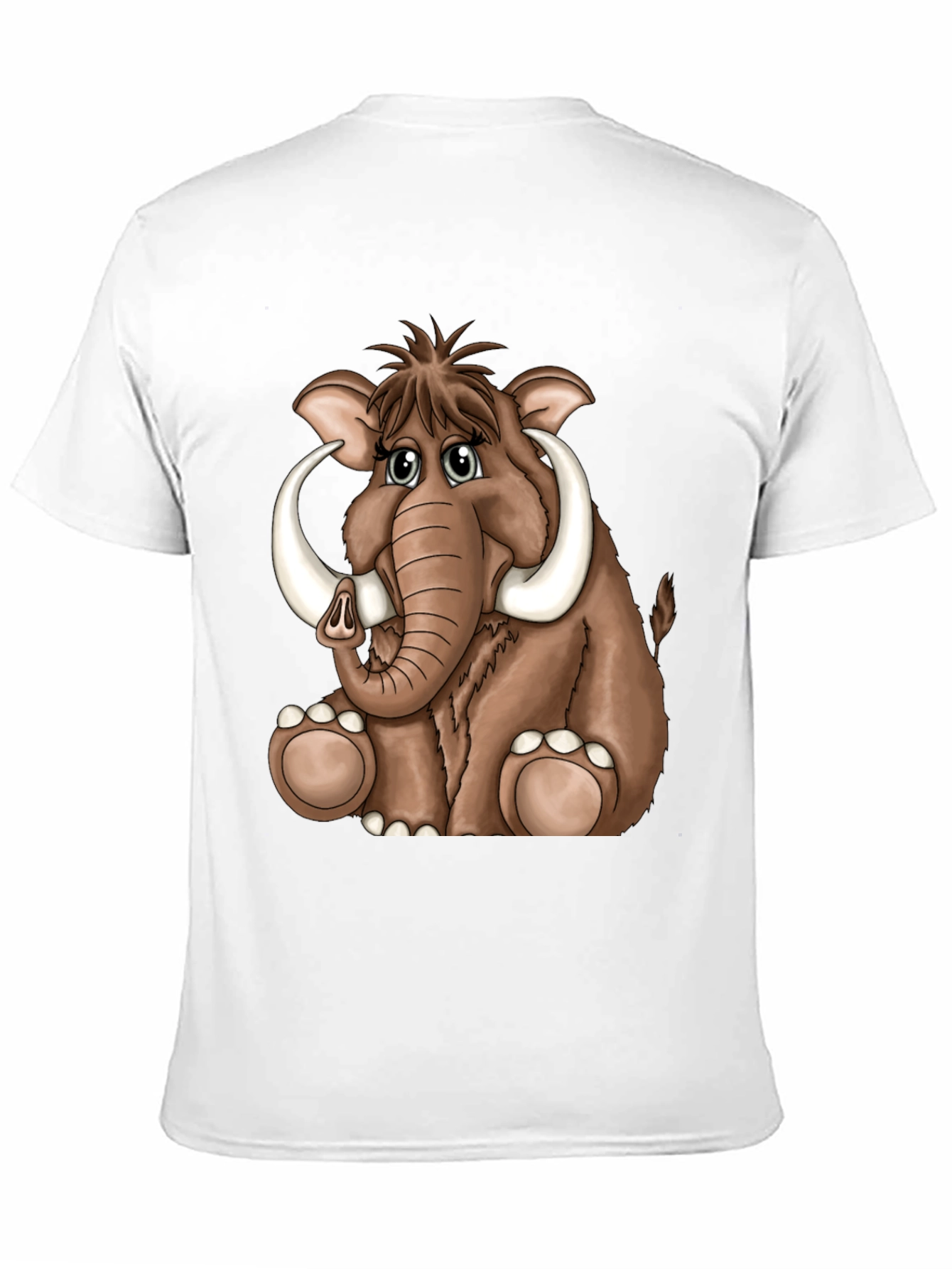 Cartoon Mammoth Graphic Tee - Black T-Shirt