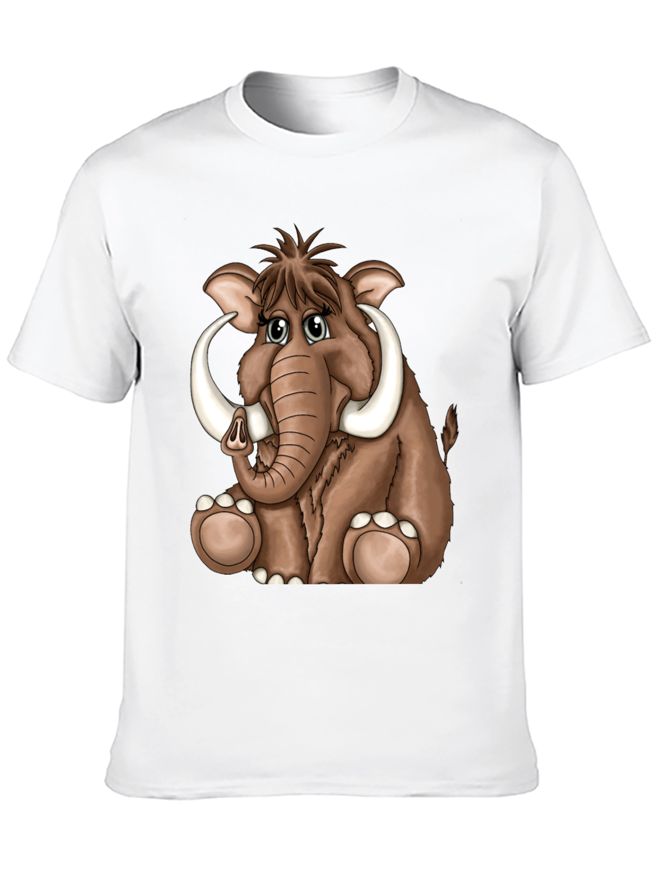Cartoon Mammoth Graphic Tee - Black T-Shirt