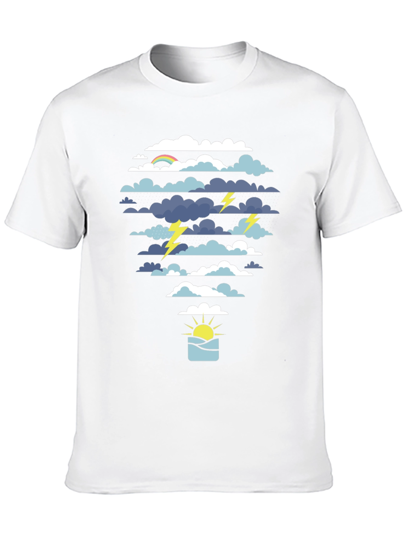 Weather Graphic Tee - Black Cotton T-Shirt
