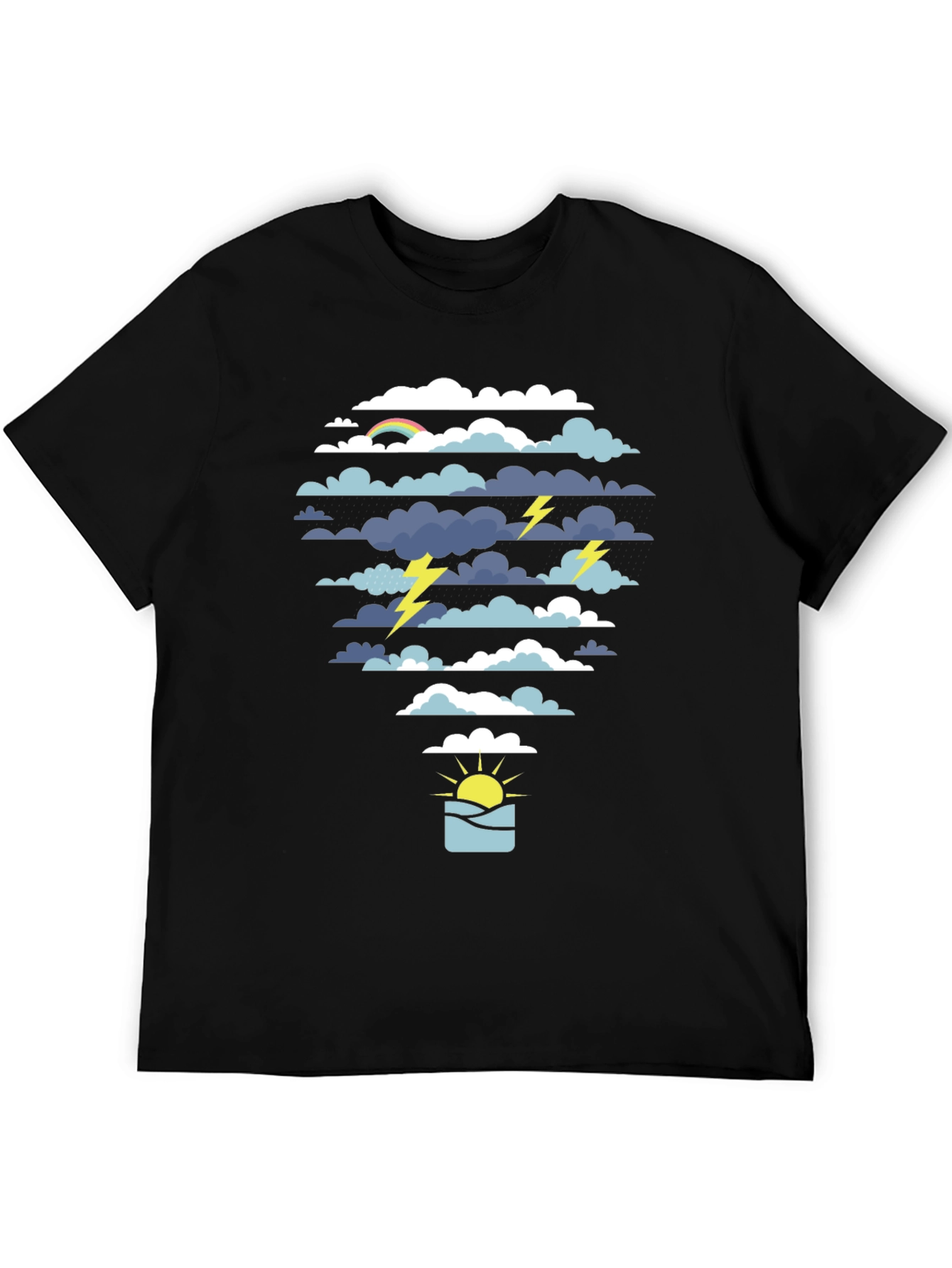 Weather Graphic Tee - Black Cotton T-Shirt
