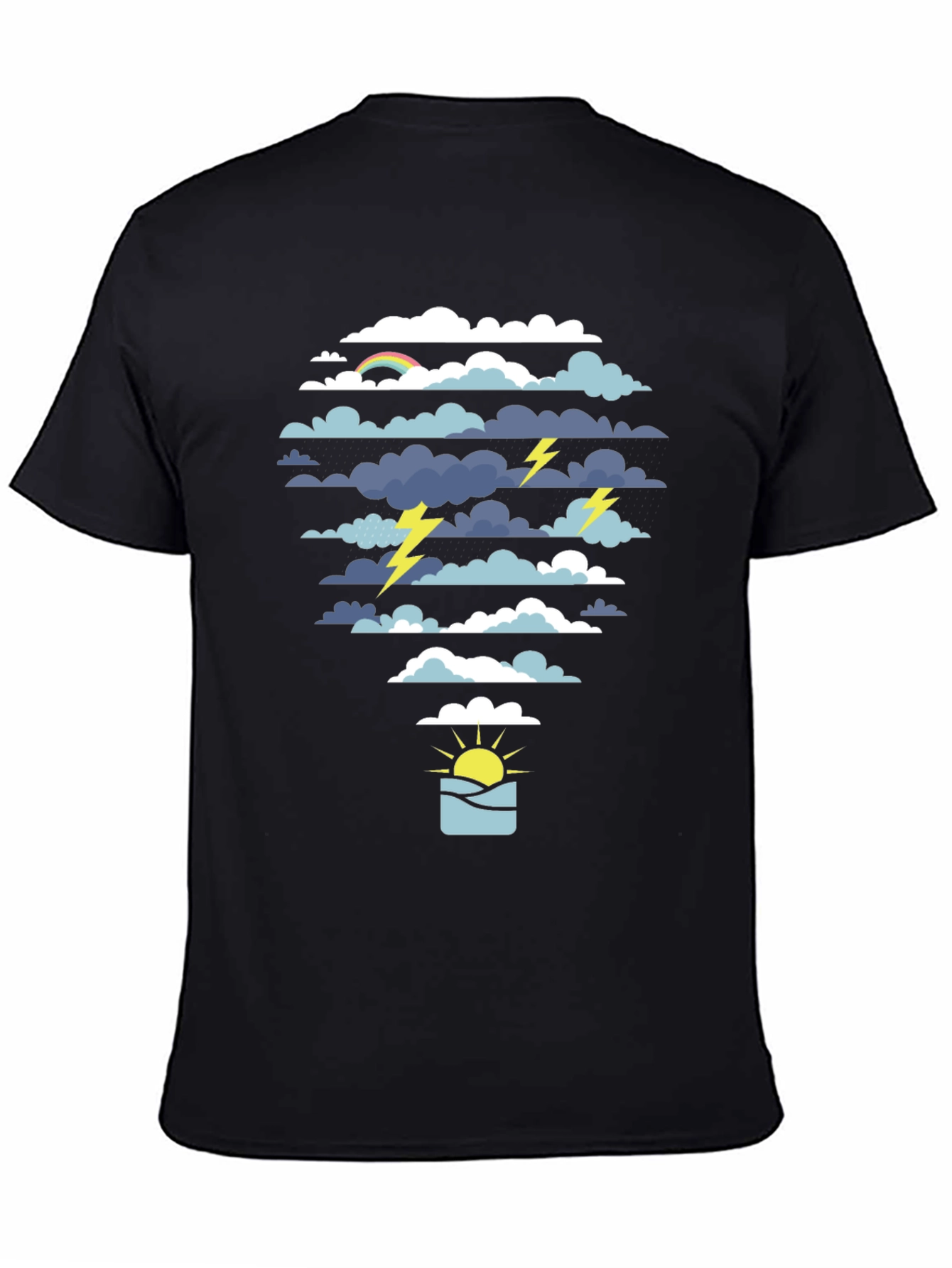 Weather Graphic Tee - Black Cotton T-Shirt