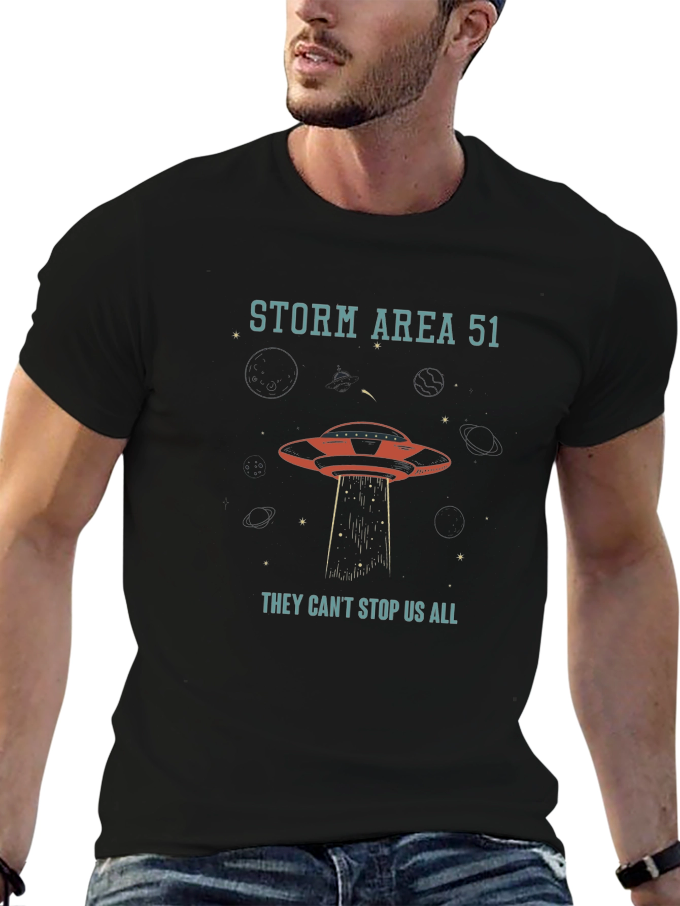Storm Area 51 T-Shirt Alien UFO Graphic Tee