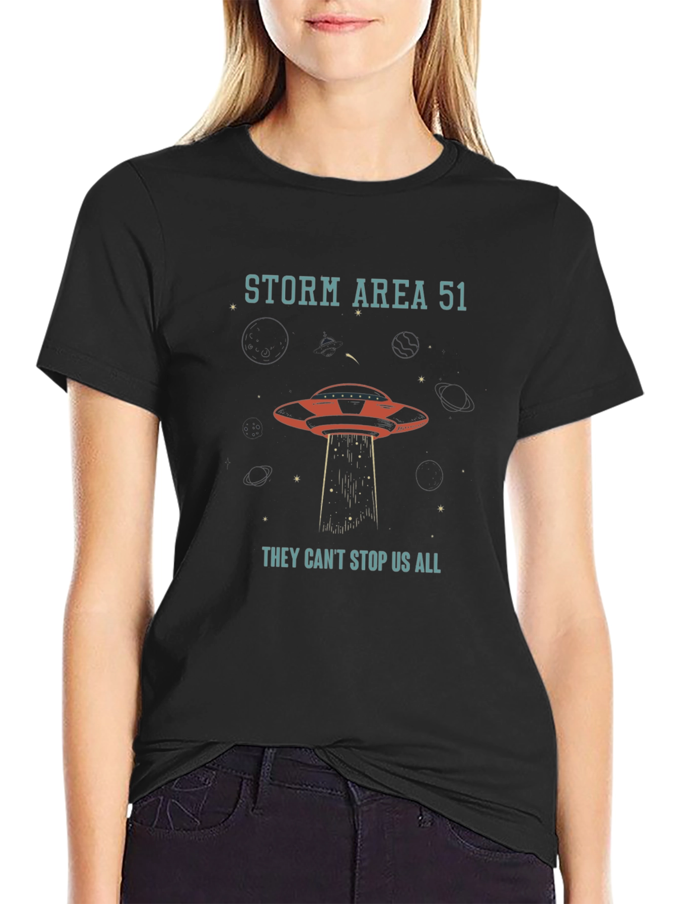 Storm Area 51 T-Shirt Alien UFO Graphic Tee