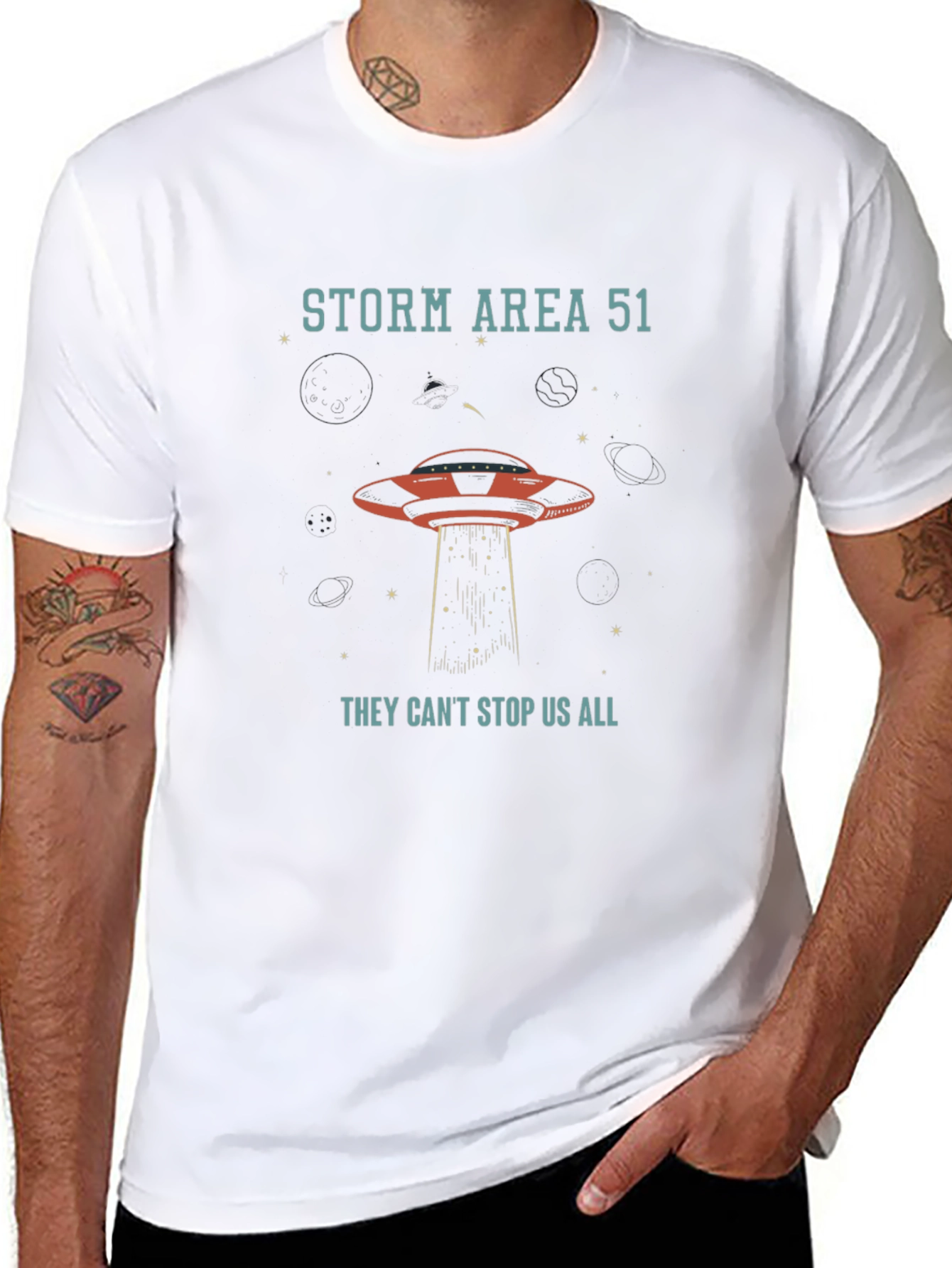 Storm Area 51 T-Shirt Alien UFO Graphic Tee