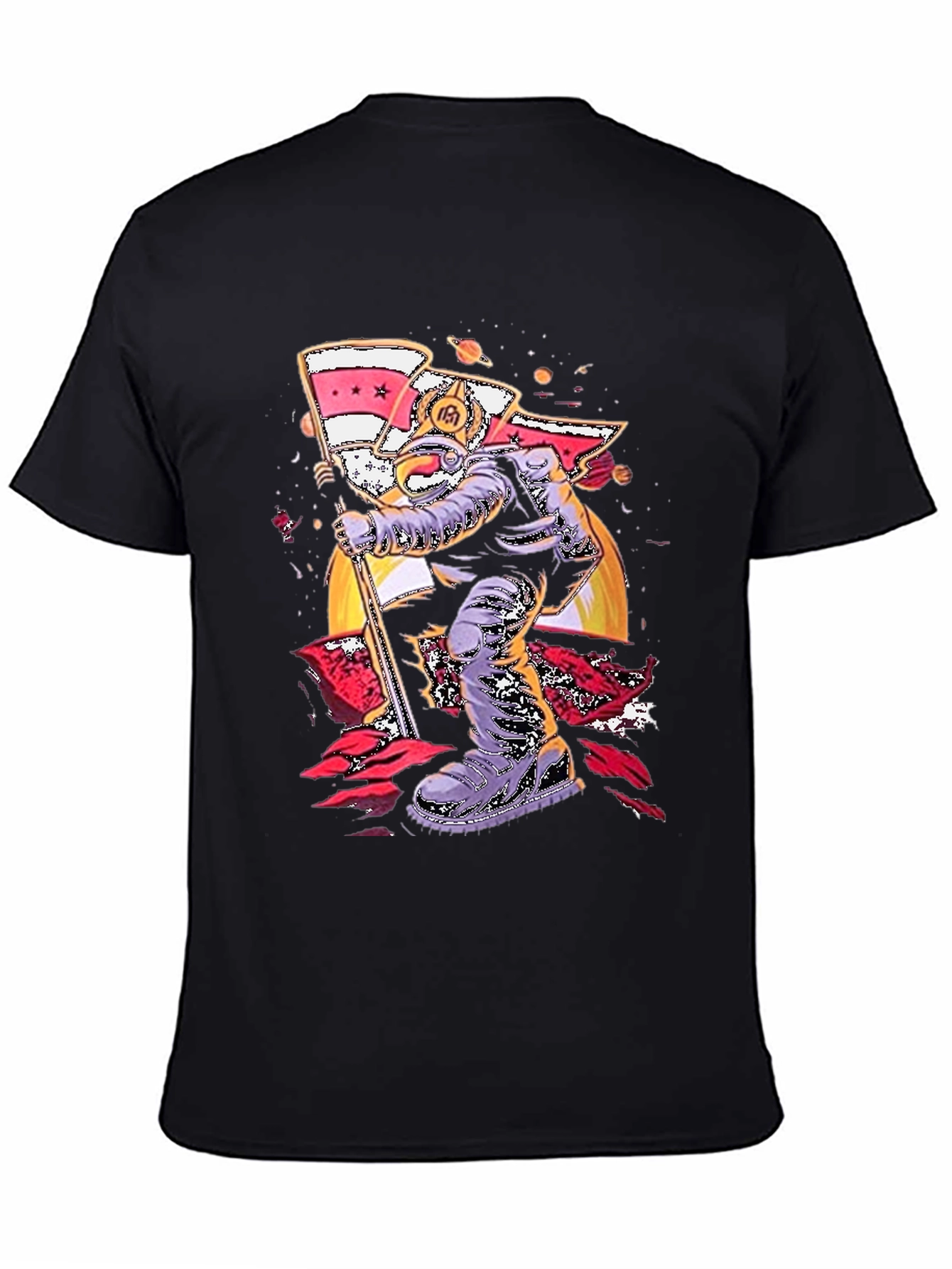 Astronaut Bird T-Shirt - Outer Space Flag Graphic Tee