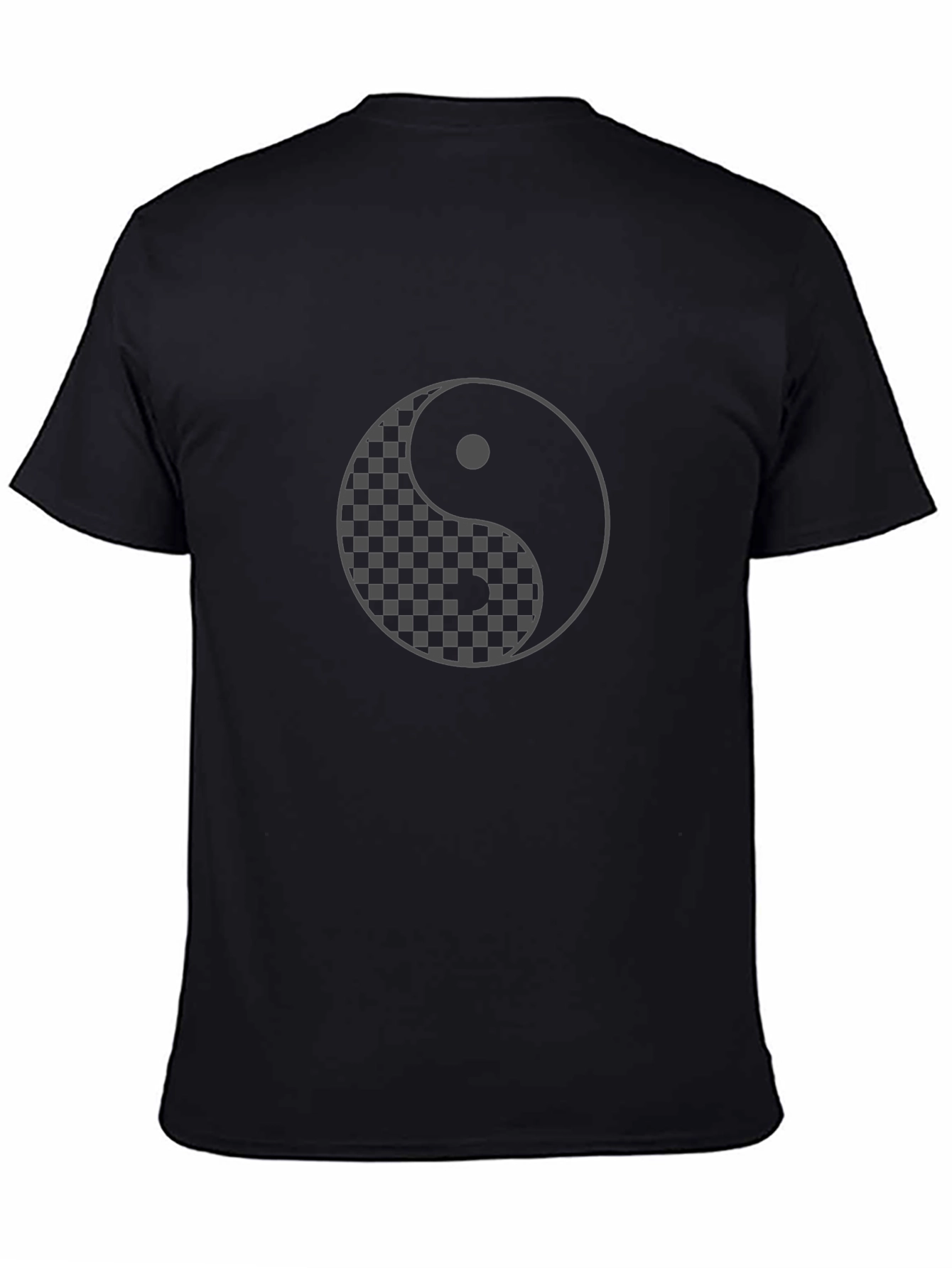 Yin Yang Checkered Graphic T-Shirt - Casual Comfort
