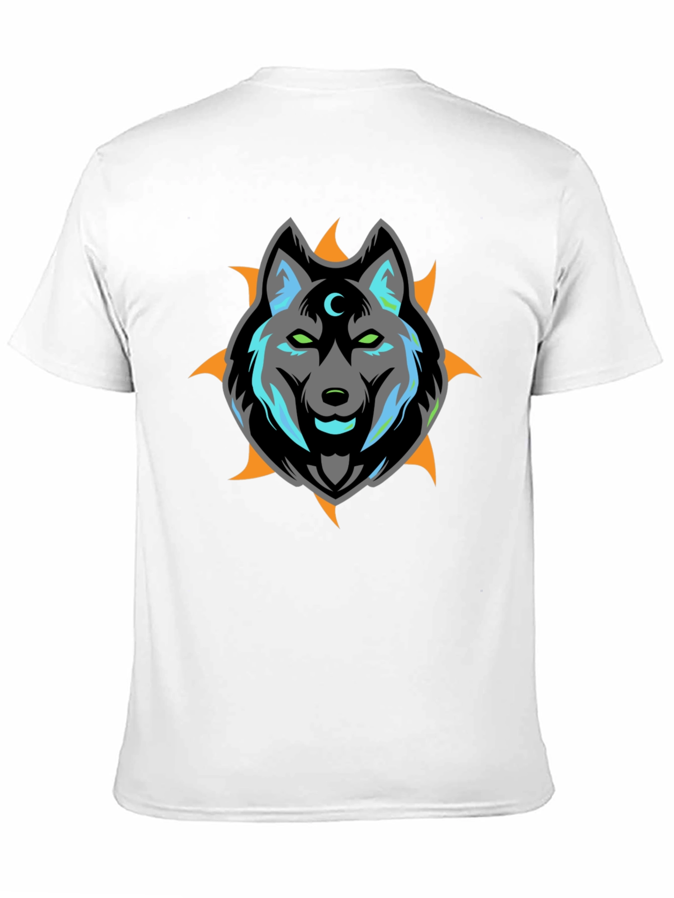 Wolf Moon Graphic Print Black T-Shirt