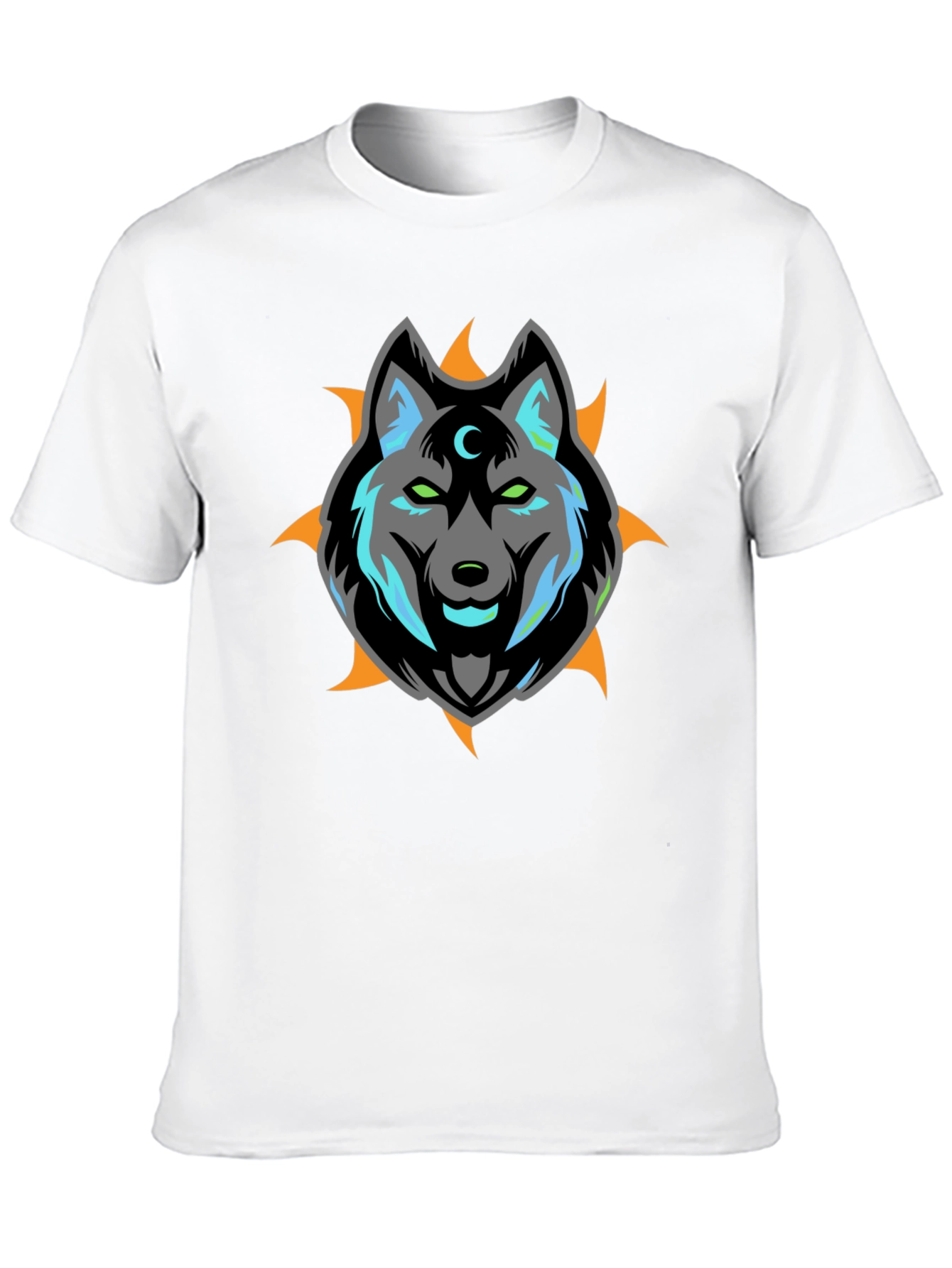 Wolf Moon Graphic Print Black T-Shirt