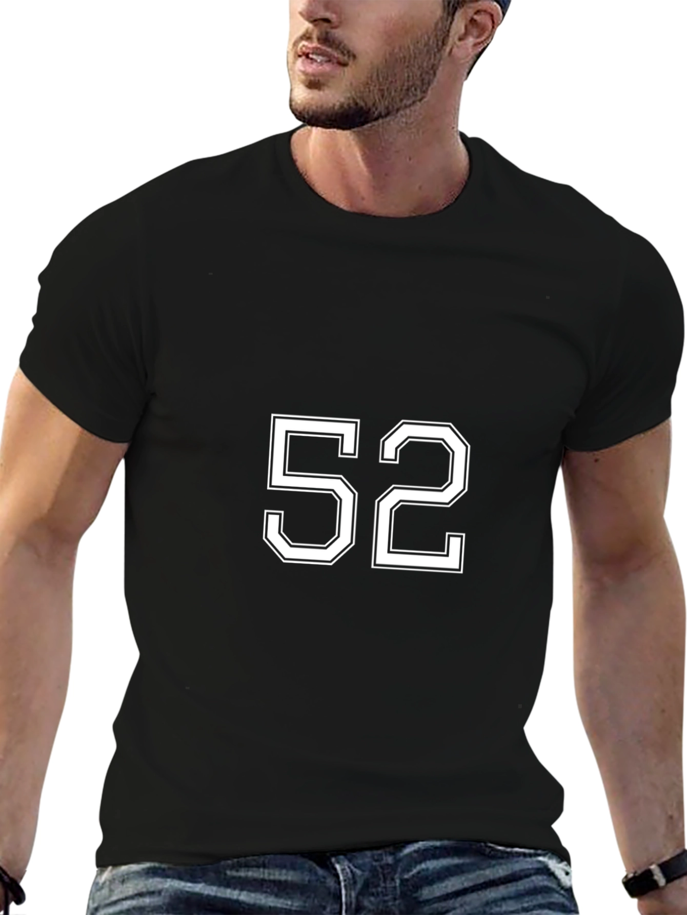 Black T-Shirt with White 52 Graphic