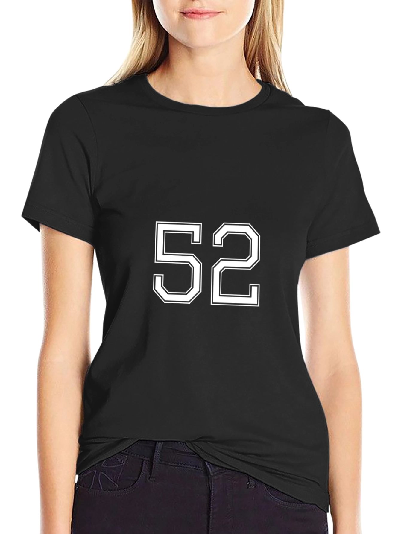 Black T-Shirt with White 52 Graphic