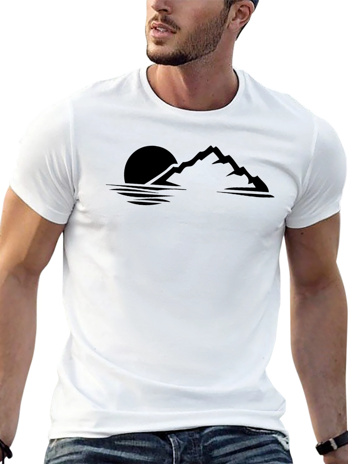 Black Mountainscape Graphic Tee