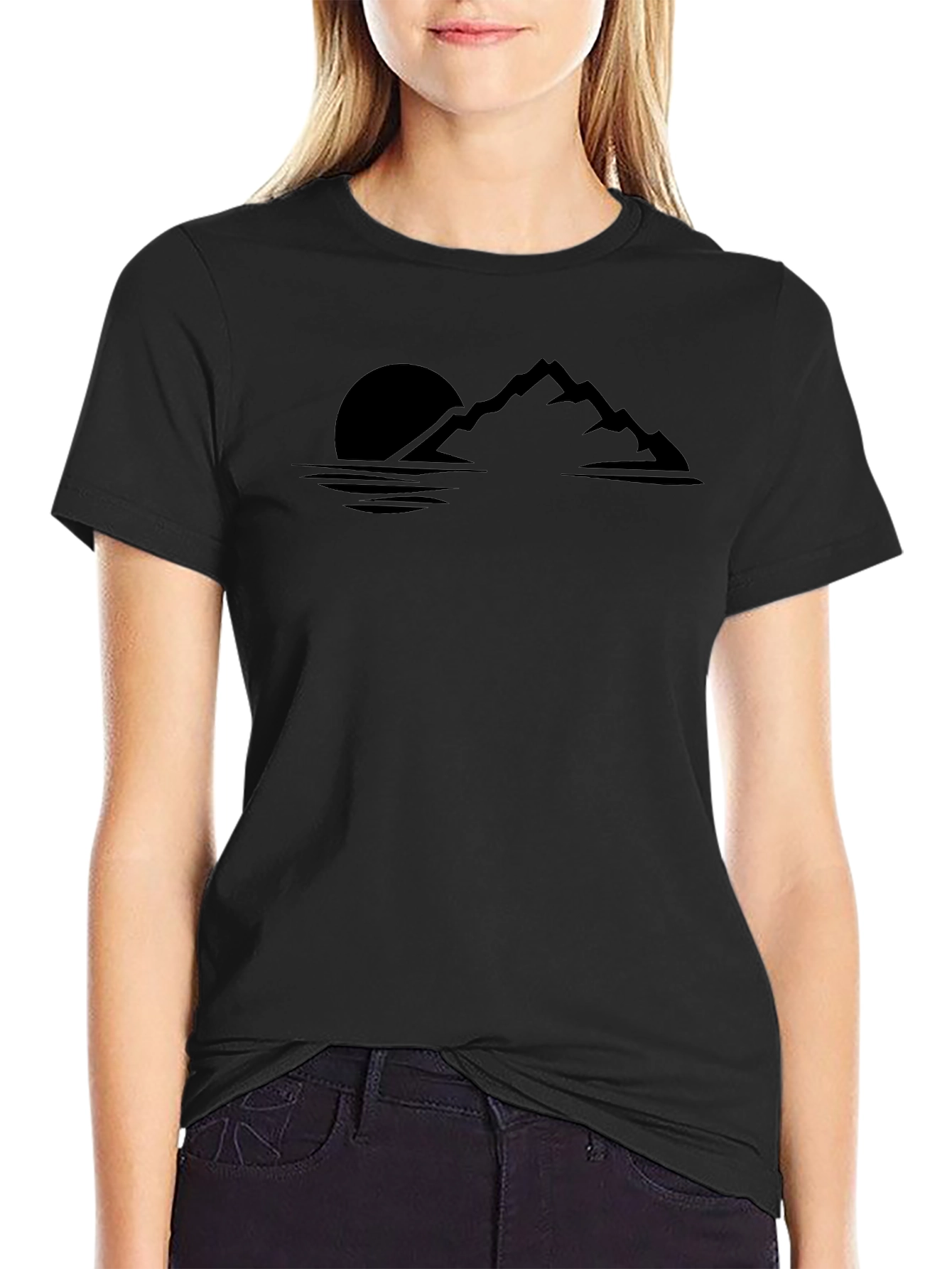 Black Mountainscape Graphic Tee