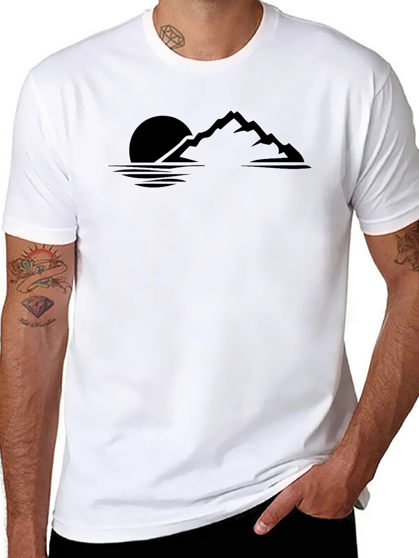 Black Mountainscape Graphic Tee