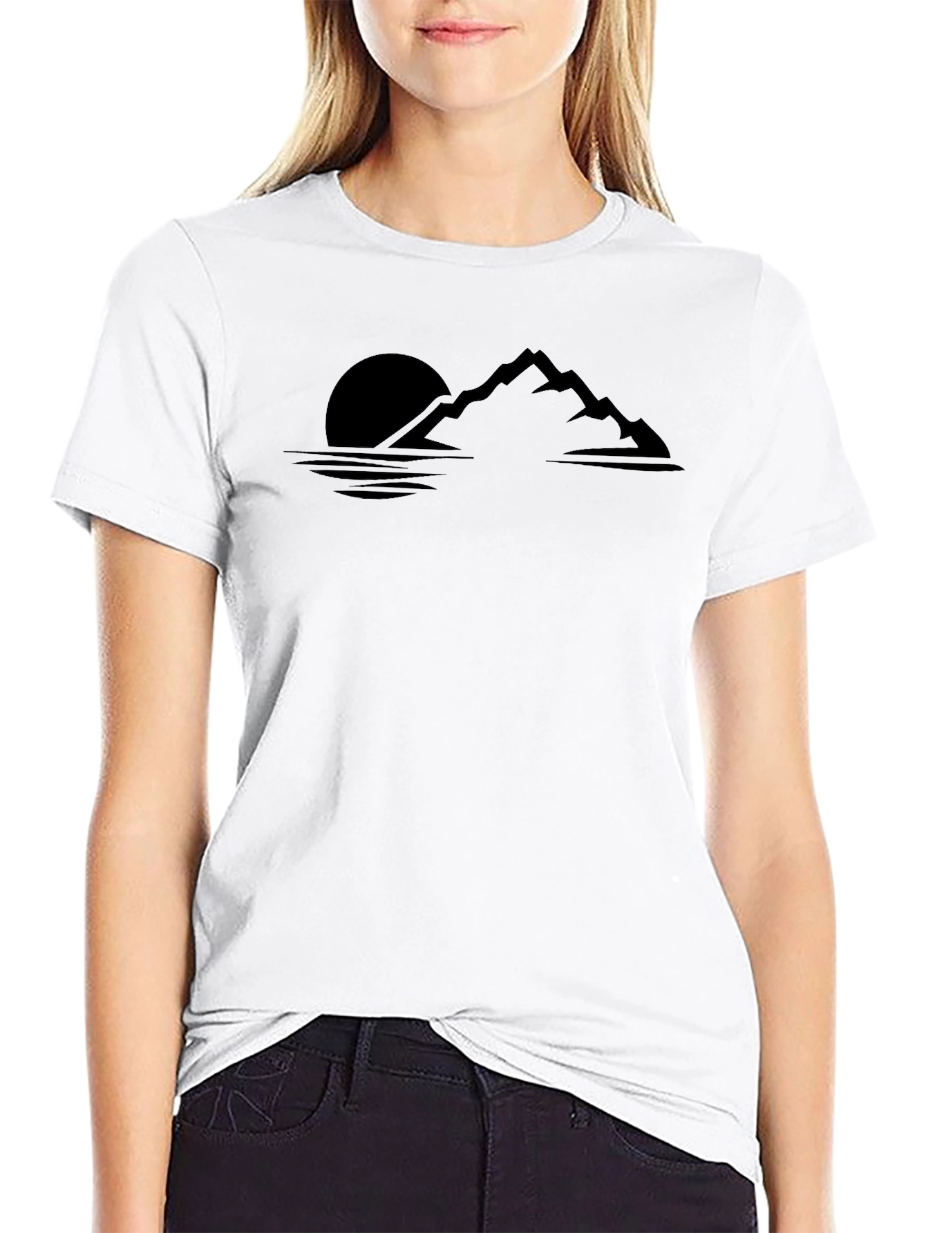 Black Mountainscape Graphic Tee
