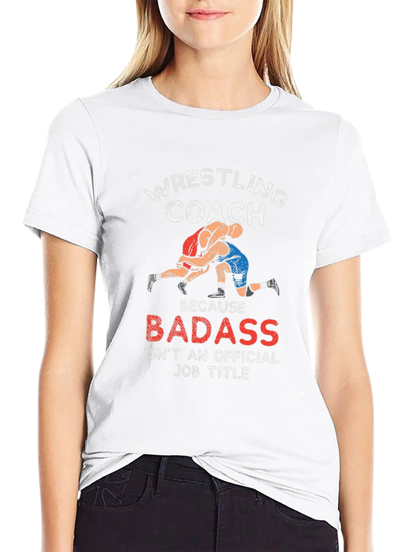 Wrestling Coach T-Shirt - Badass Job Title Graphic Tee