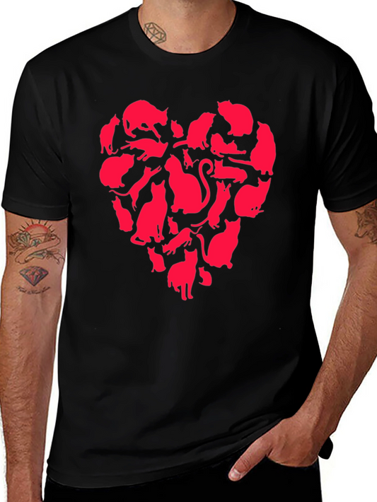 Cat Heart T-Shirt - Cute Graphic Tee