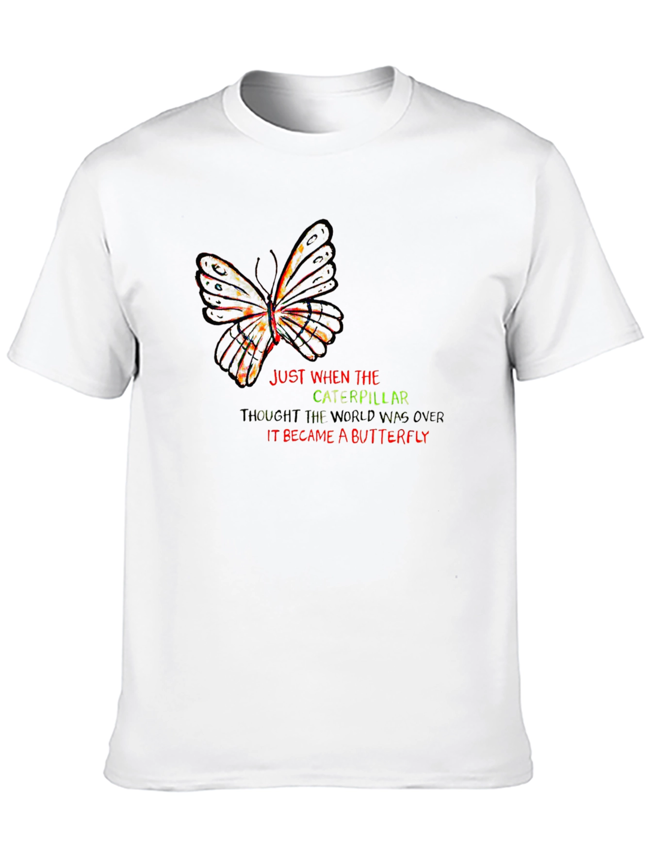 Butterfly Metamorphosis Black Graphic T-Shirt