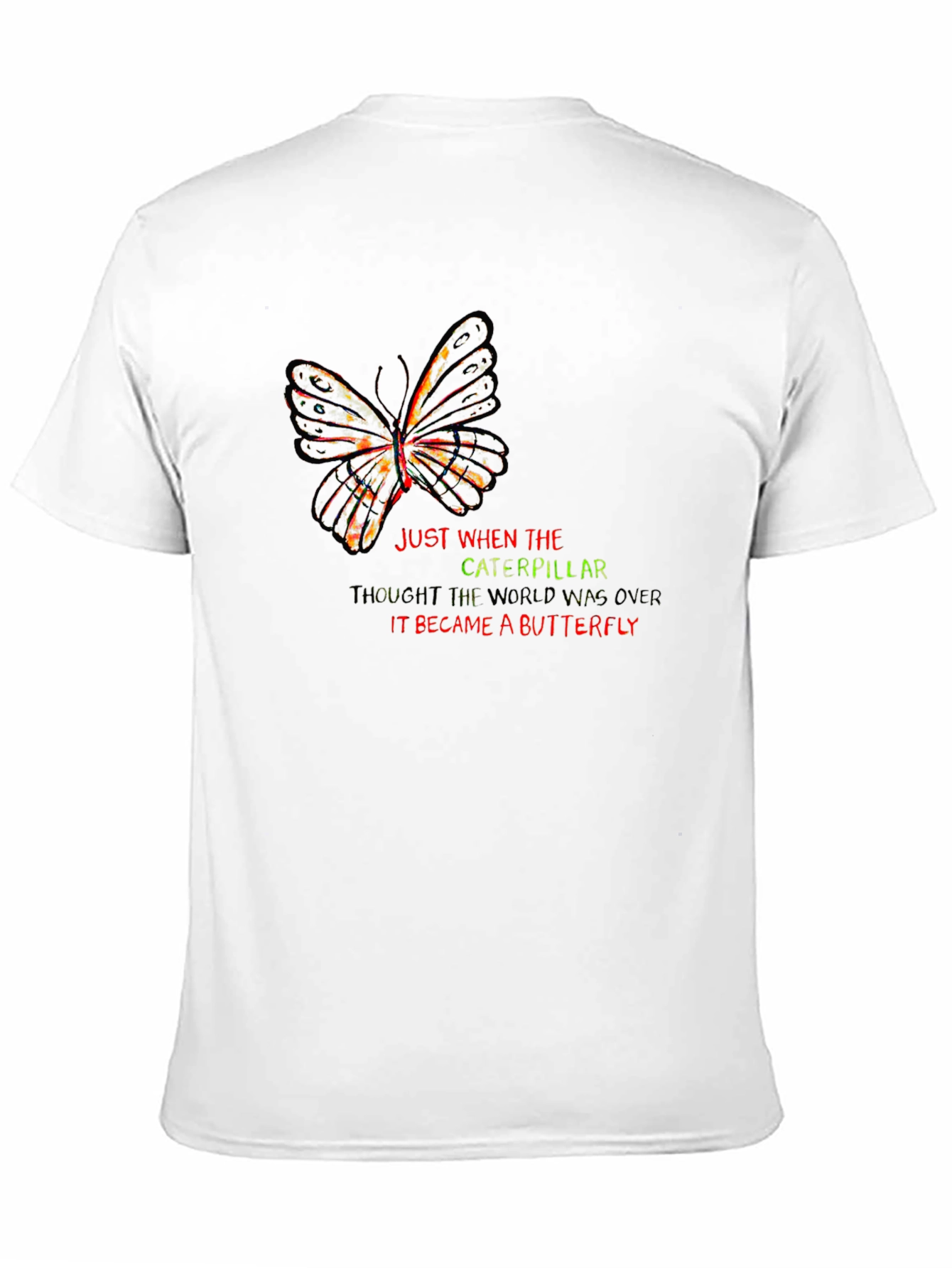 Butterfly Metamorphosis Black Graphic T-Shirt