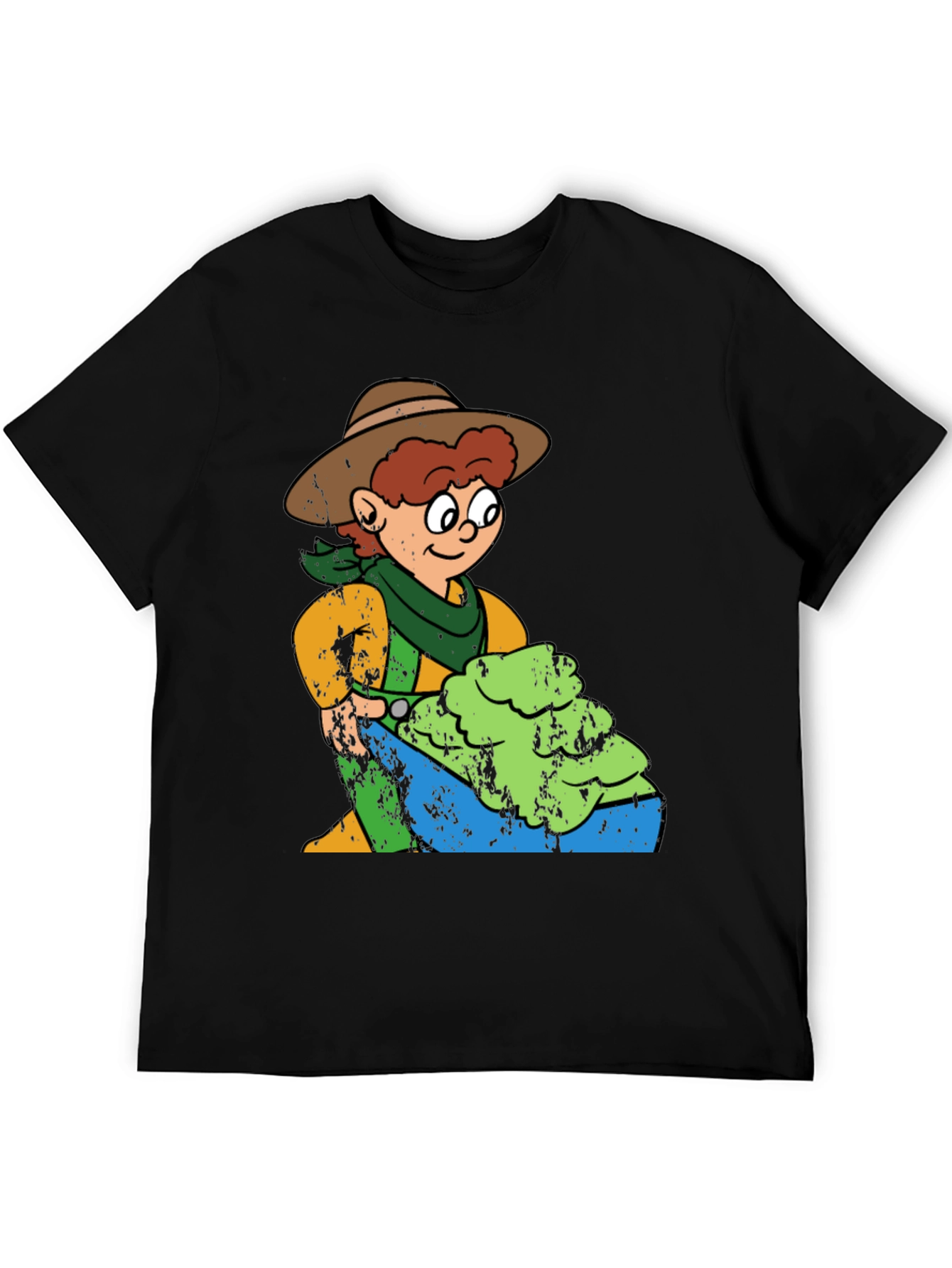 Cartoon Cowboy Graphic T-Shirt