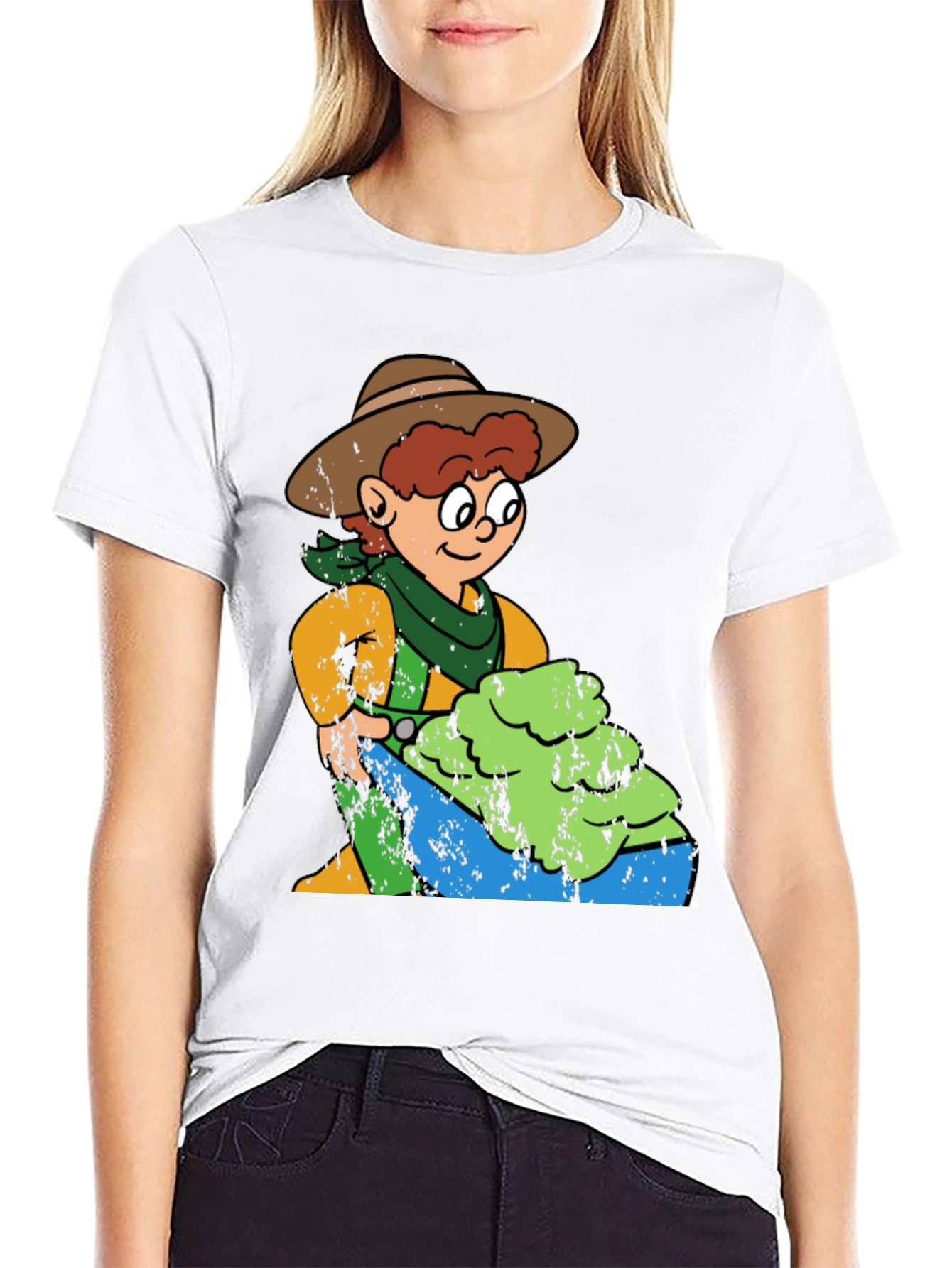Cartoon Cowboy Graphic T-Shirt