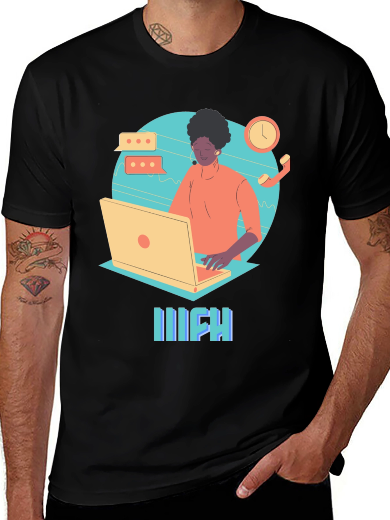 Work From Home Graphic Tee - Black