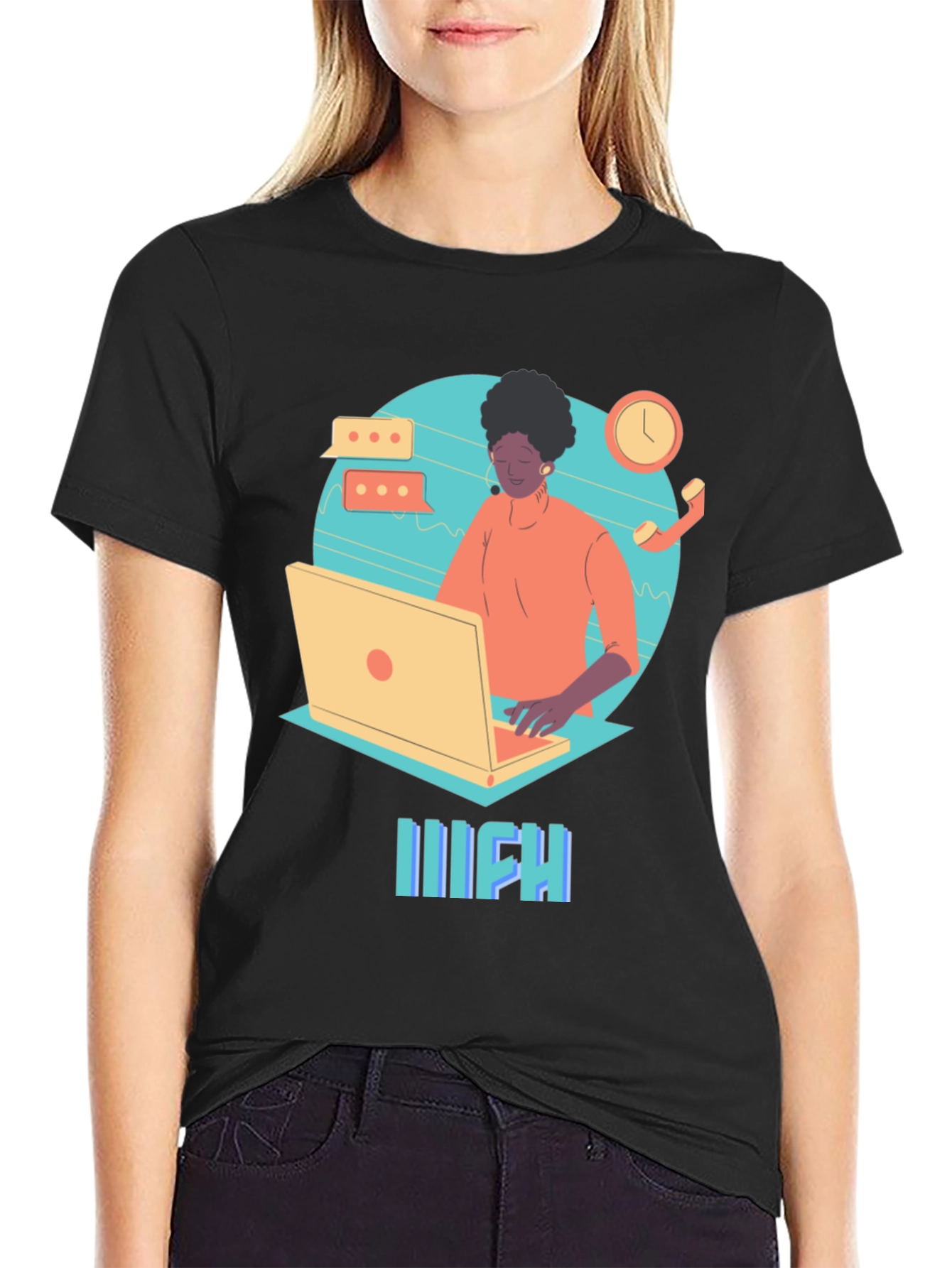 Work From Home Graphic Tee - Black