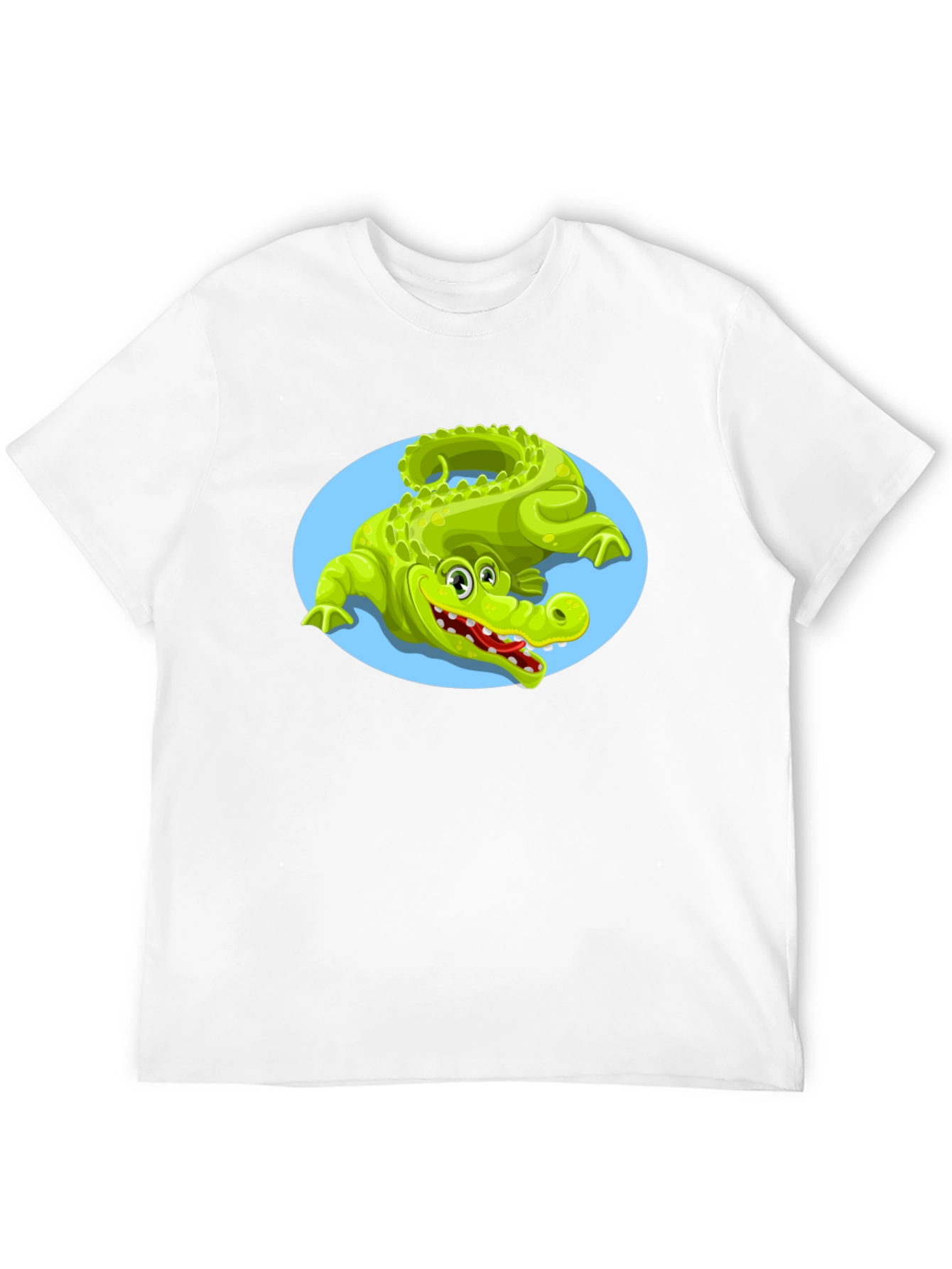 Cartoon Crocodile Graphic Tee - Unisex Black T-Shirt