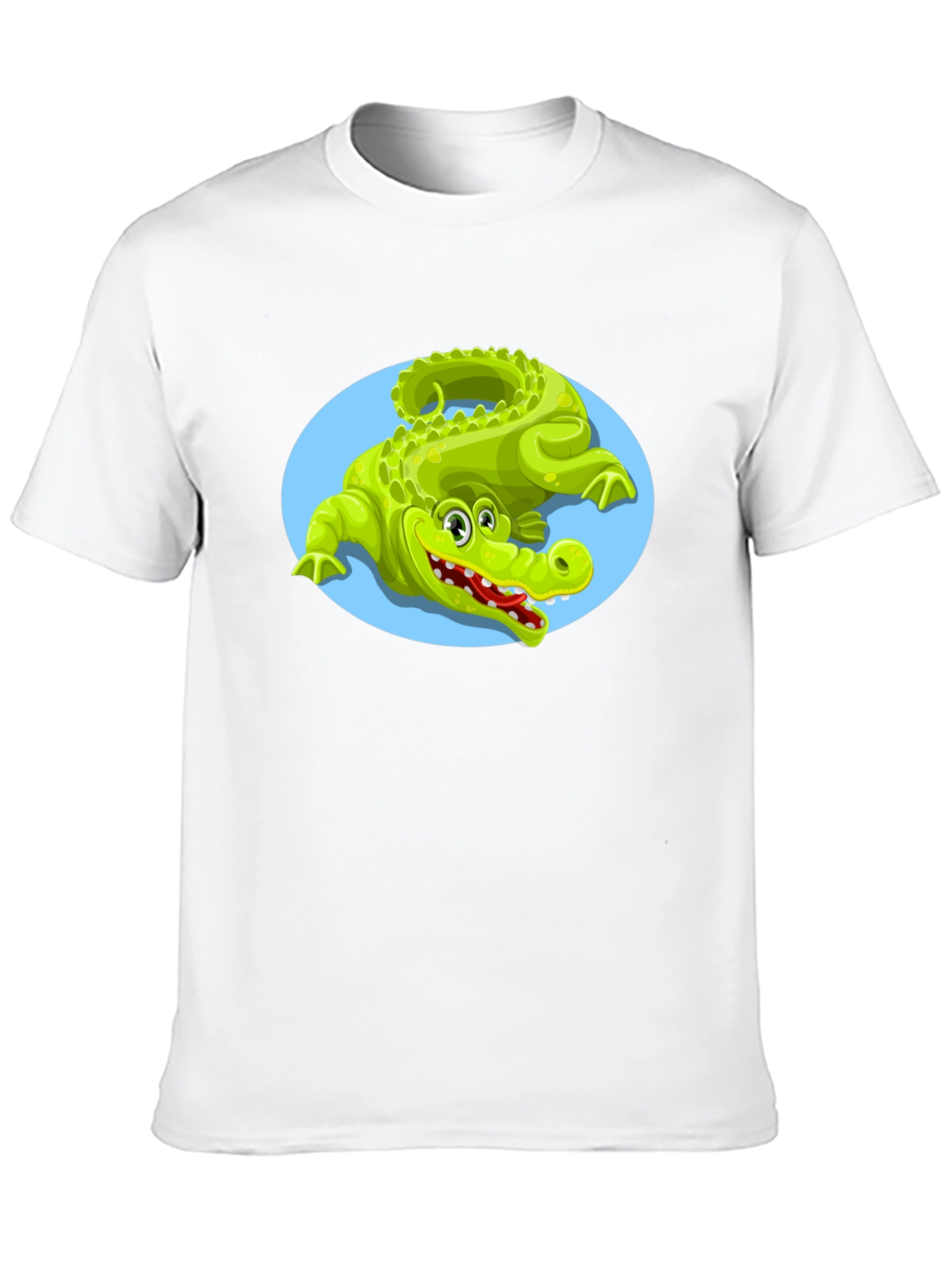 Cartoon Crocodile Graphic Tee - Unisex Black T-Shirt