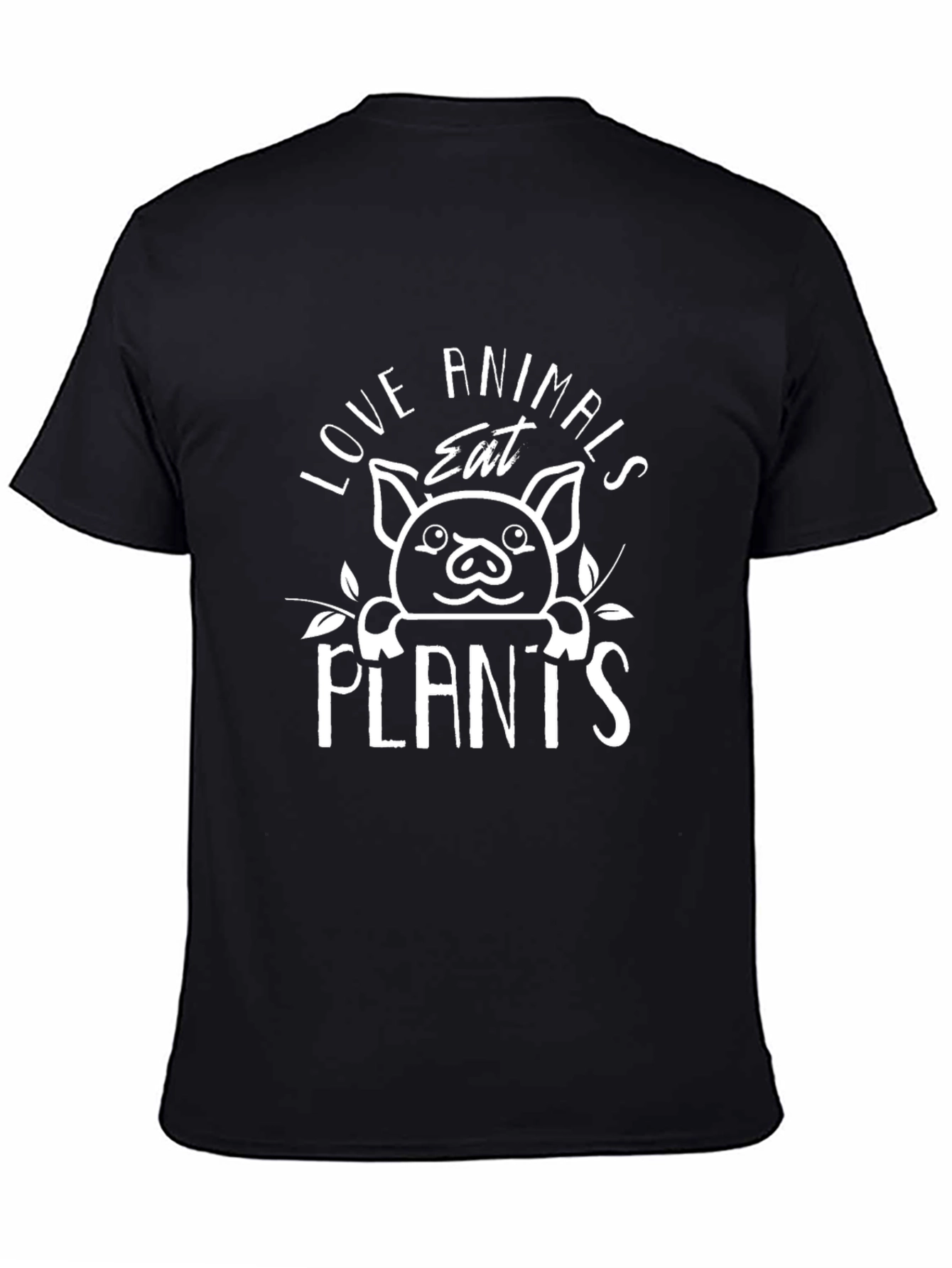 Vegan Love Animals Eat Plants Black T-Shirt