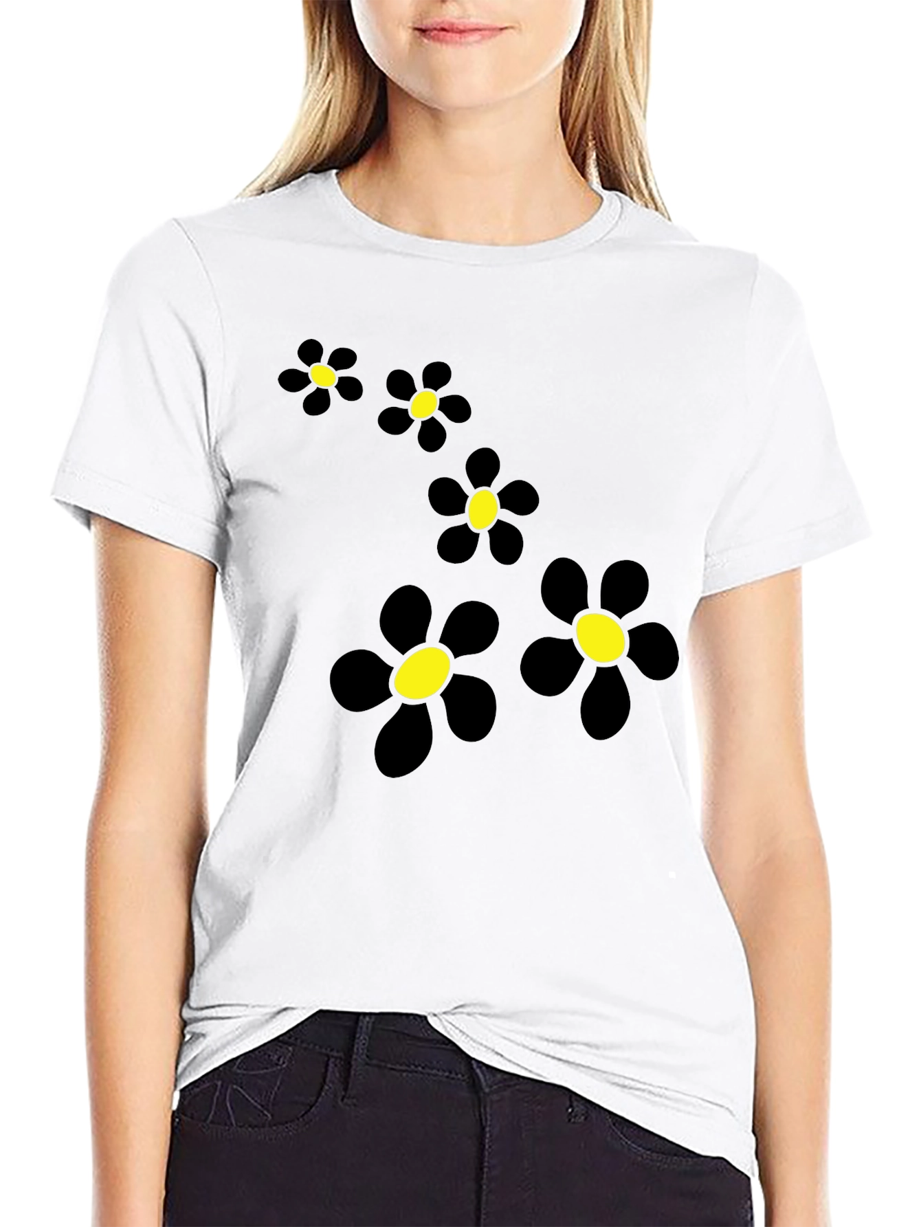 Black Daisy Chain Graphic Tee