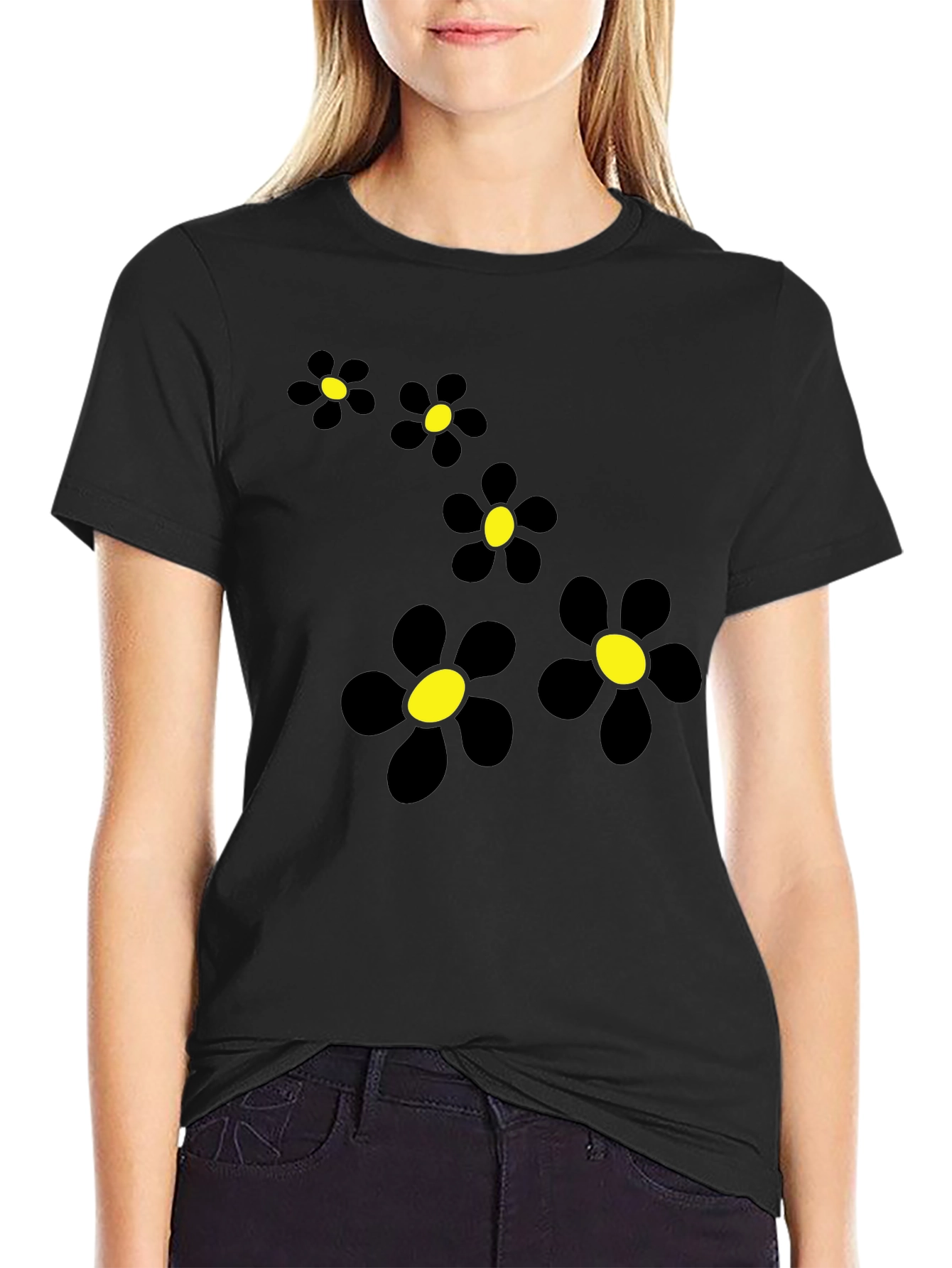 Black Daisy Chain Graphic Tee