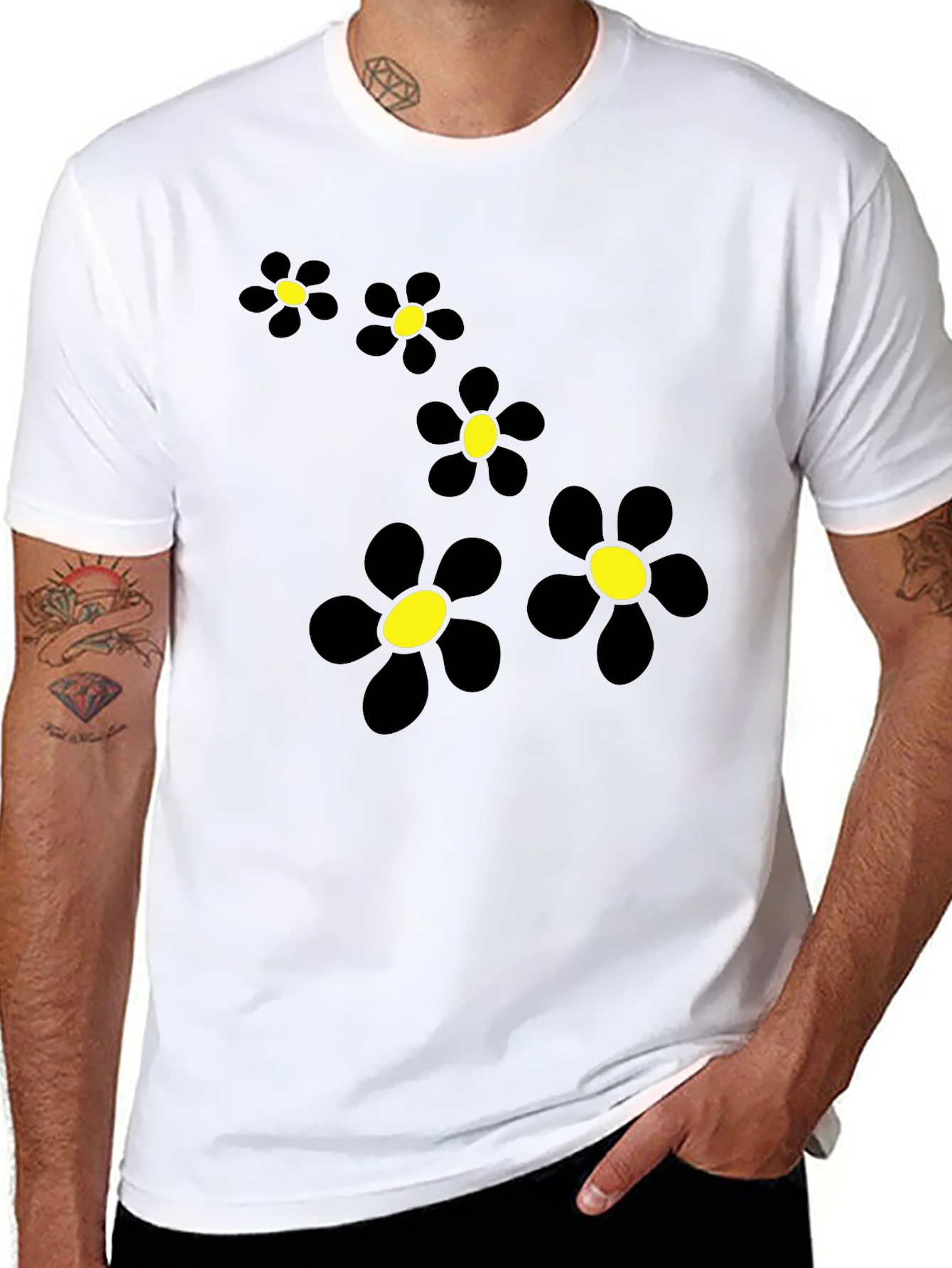 Black Daisy Chain Graphic Tee