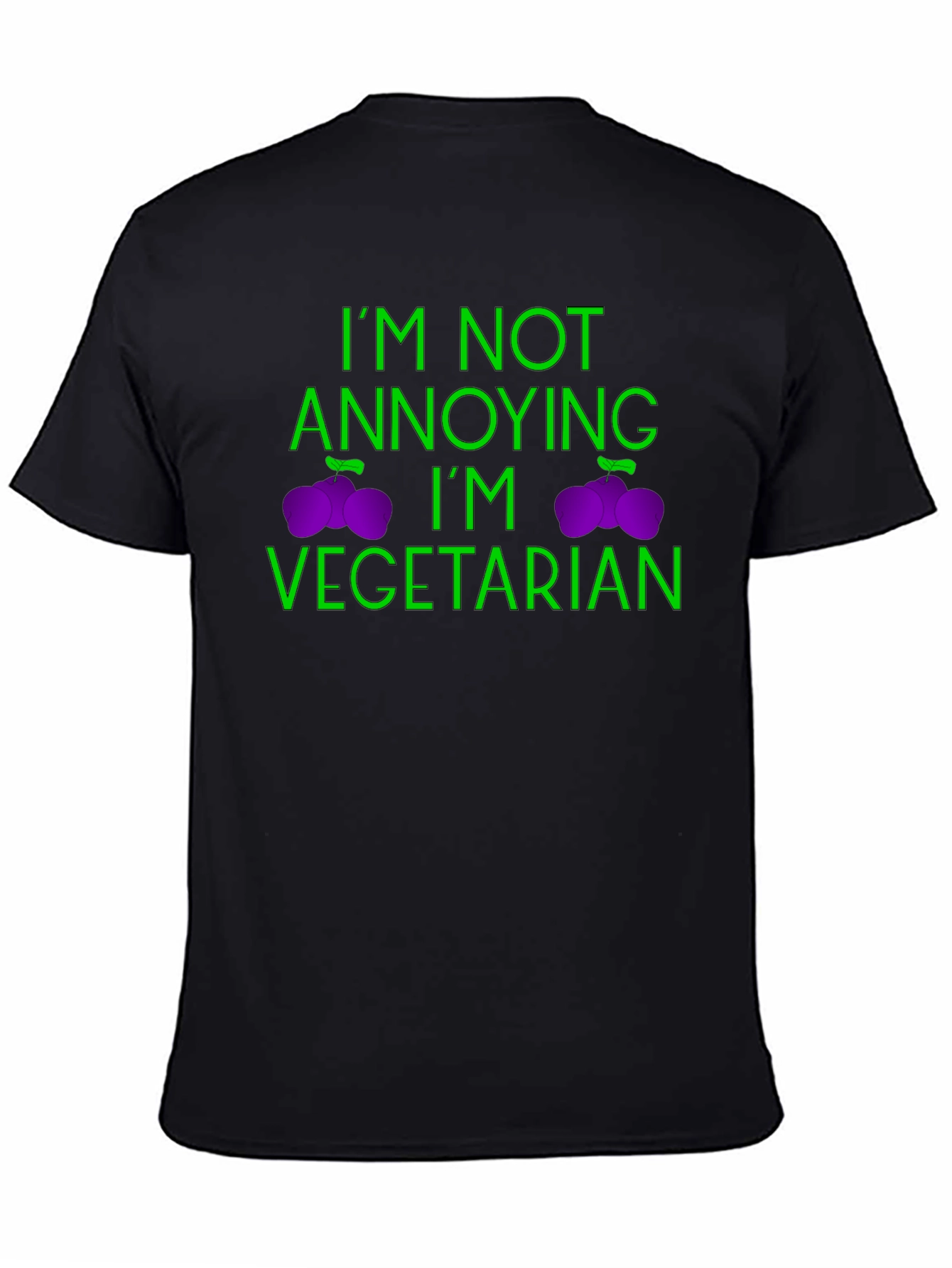 Vegetarian Statement Graphic Tee - Black