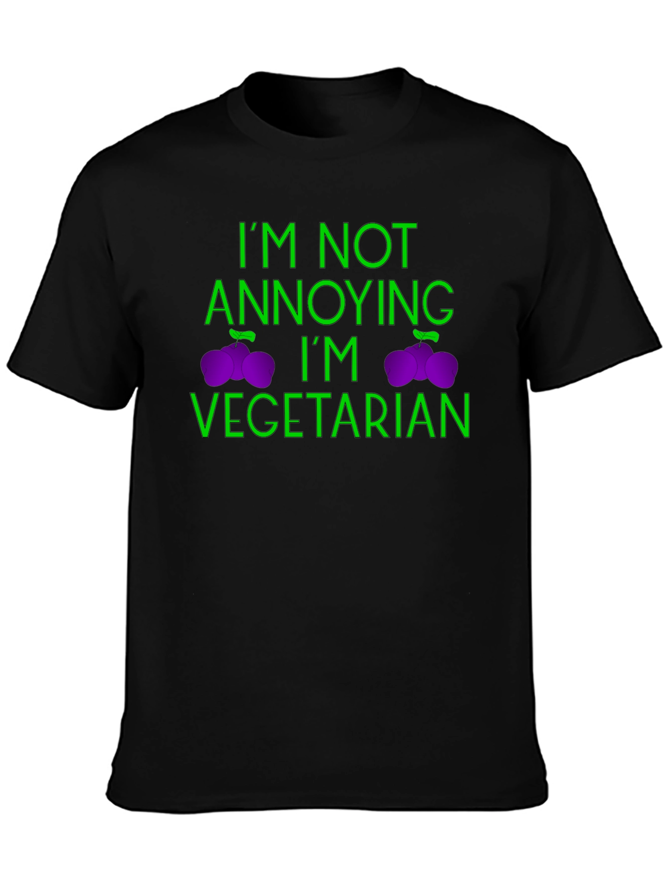 Vegetarian Statement Graphic Tee - Black