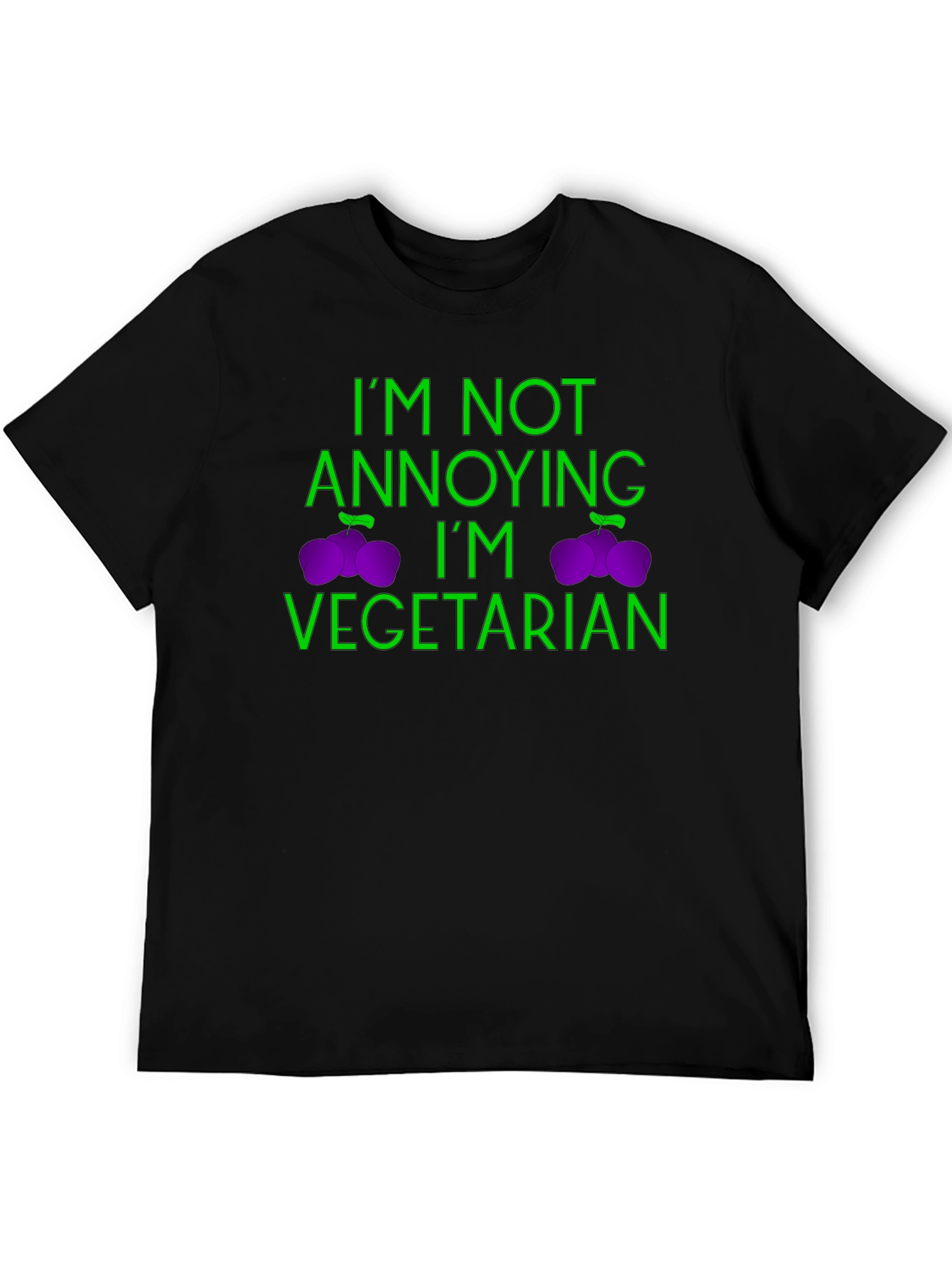 Vegetarian Statement Graphic Tee - Black