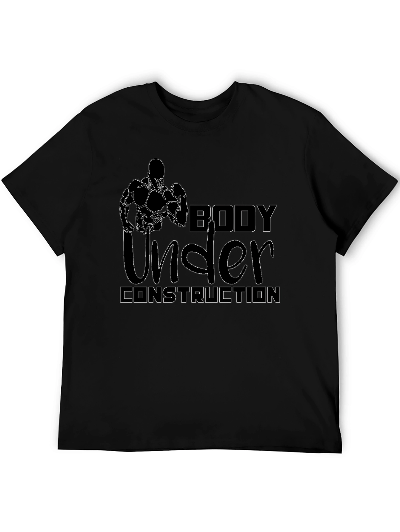 Body Under Construction Graphic T-Shirt - Black